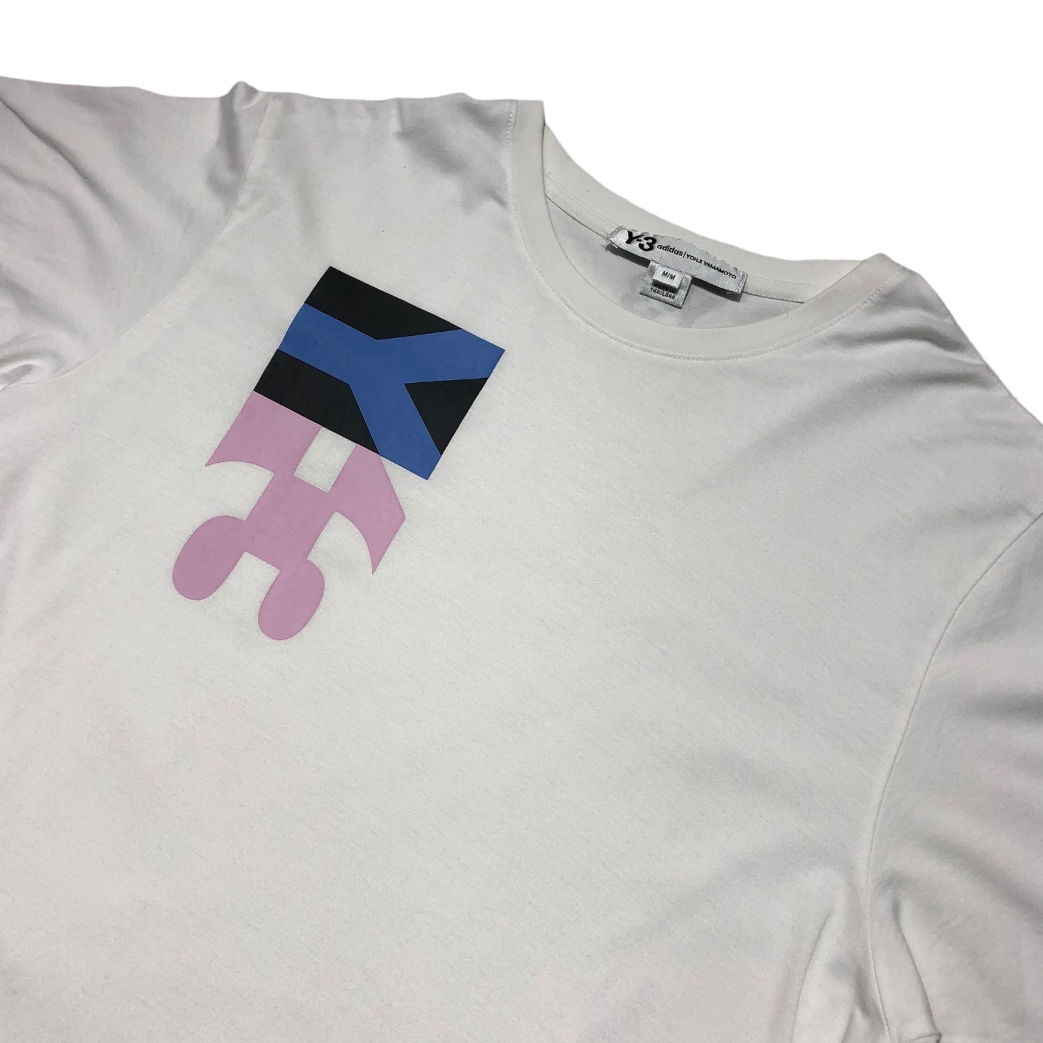 Y-3(ワイスリー) 20SS U SWM MC SS TEE ロゴ グラフィック 半袖 Tシャツ FN5728 M ホワイト YOHJI YAMAMOTO adidas/ヨウジヤマモト アディダス