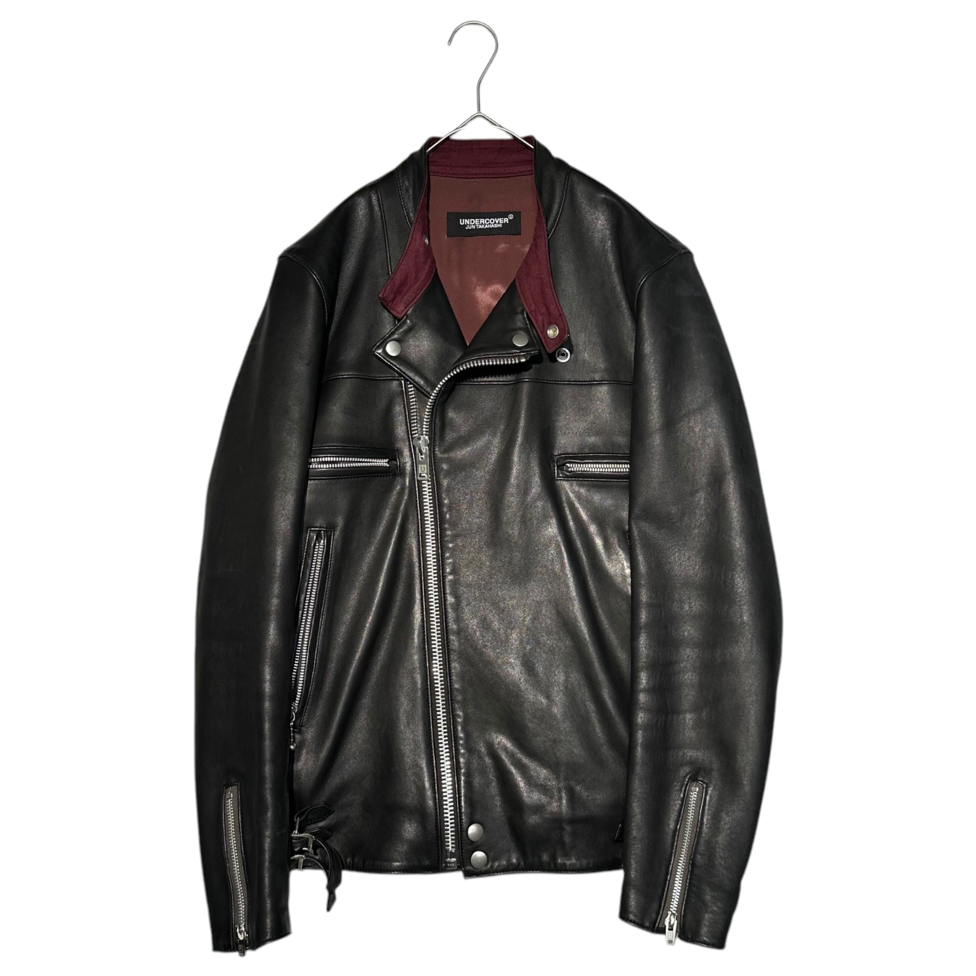 UNDERCOVER(アンダーカバー) 18AW Sheepskin Double Riders Jacket シープスキン ダブル ライダース ジャケット UCU9204 3(L程度) ブラック レザー