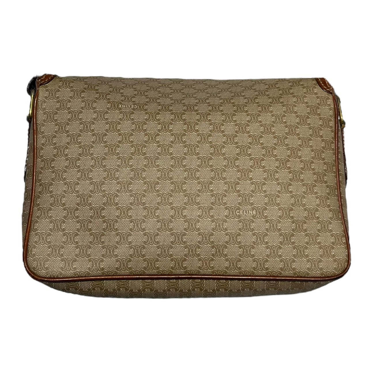 CELINE(セリーヌ) Vintage macadam pattern leather shoulder bag ヴィンテージ マカダム柄 レザー ショルダーバッグ M07 ベージュ×ブラウン OLD