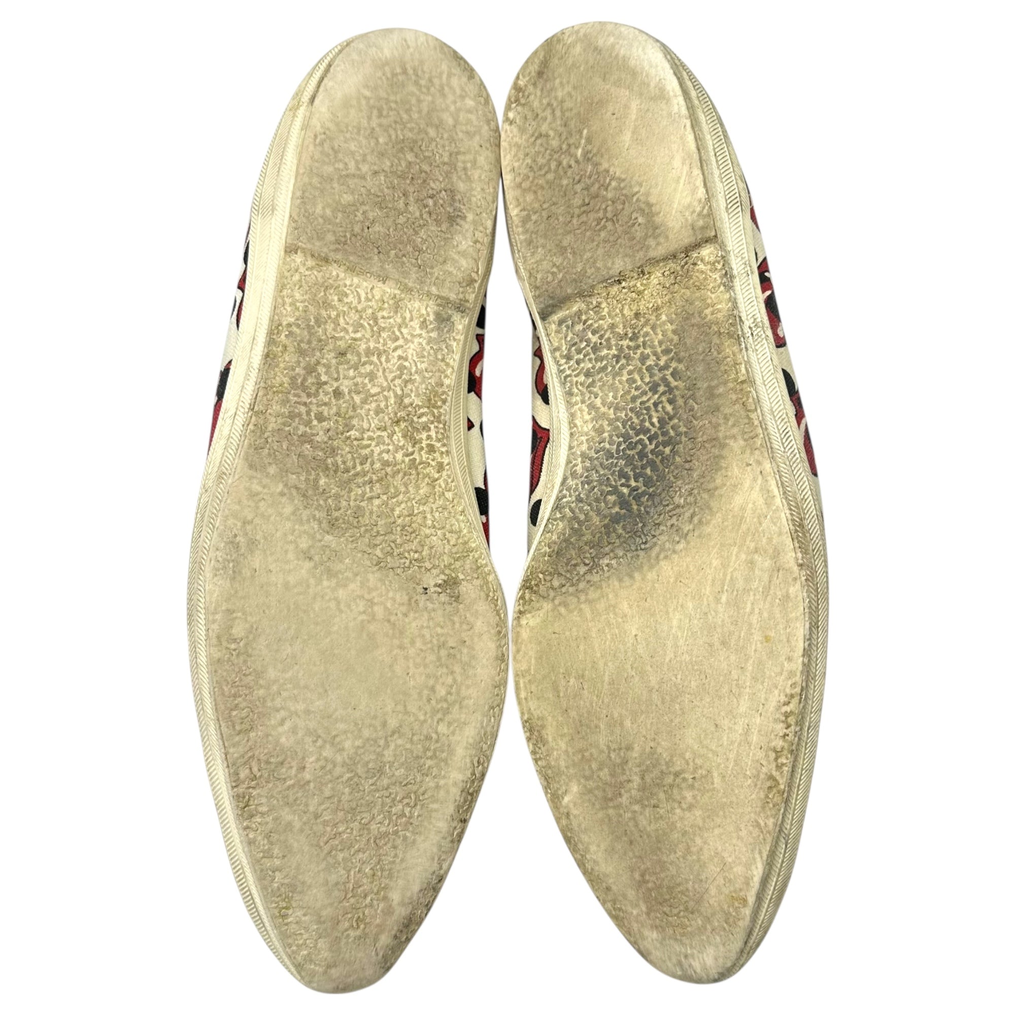 COMME des GARCONS HOMME PLUS(コムデギャルソンオムプリュス) 06SS Rolling Stones Lips & Tongue Print Slip-Ons ローリング ストーンズ リップ&タン ドット プリント スリッポン JQ20A1 27.0cm アイボリー×レッド スニーカー コラボ