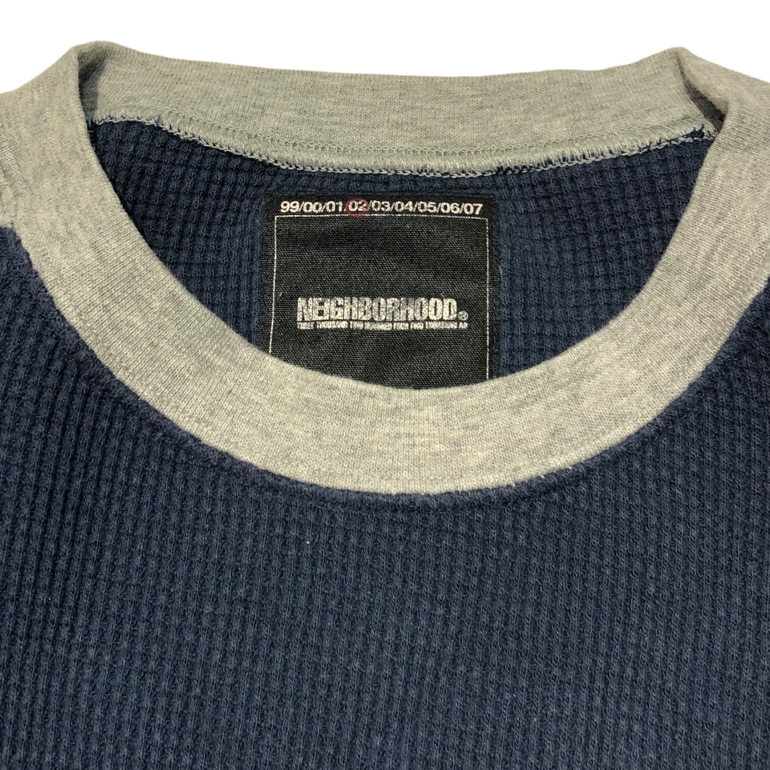 NEIGHBORHOOD(ネイバーフッド) 02SS Bicolor waffle cut and sew バイカラー ワッフル 長袖 カットソー TSN+CS-16 M ネイビー×グレー