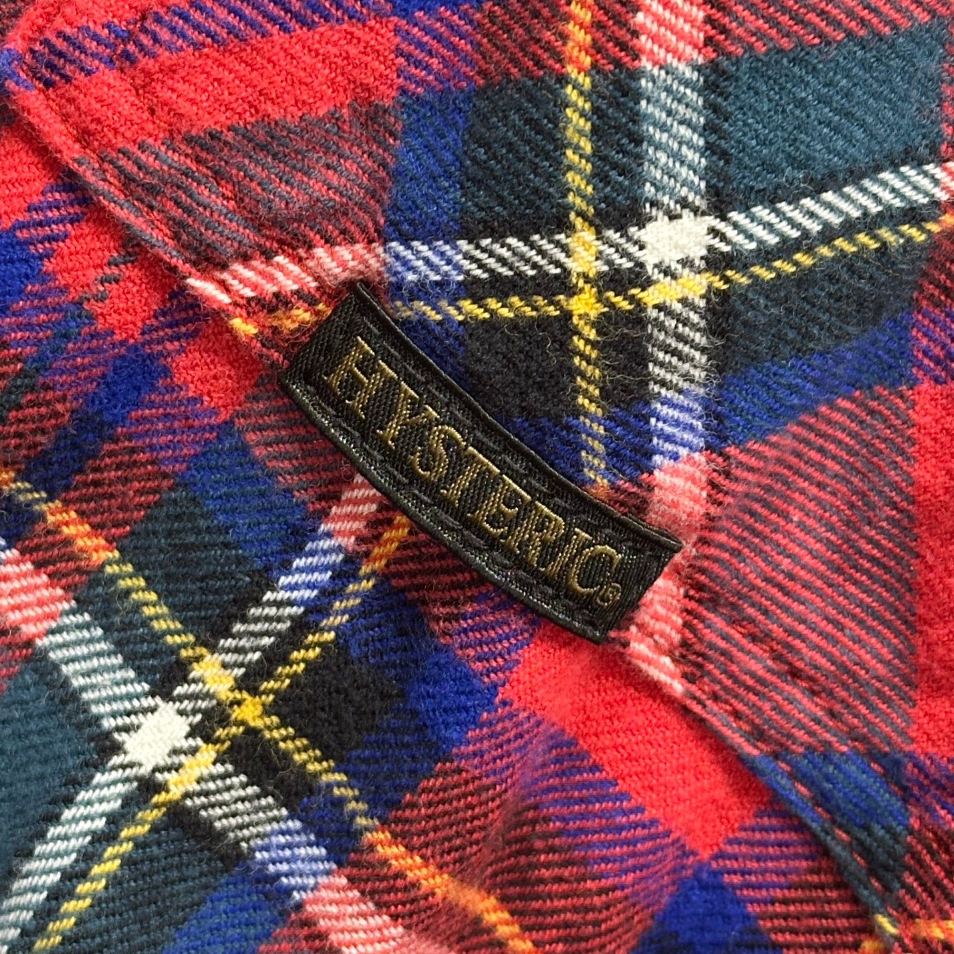 HYSTERIC GLAMOUR(ヒステリックグラマー) Girls Print Check Shirt ガールズ プリント チェック シャツ 02173AH02 M レッド