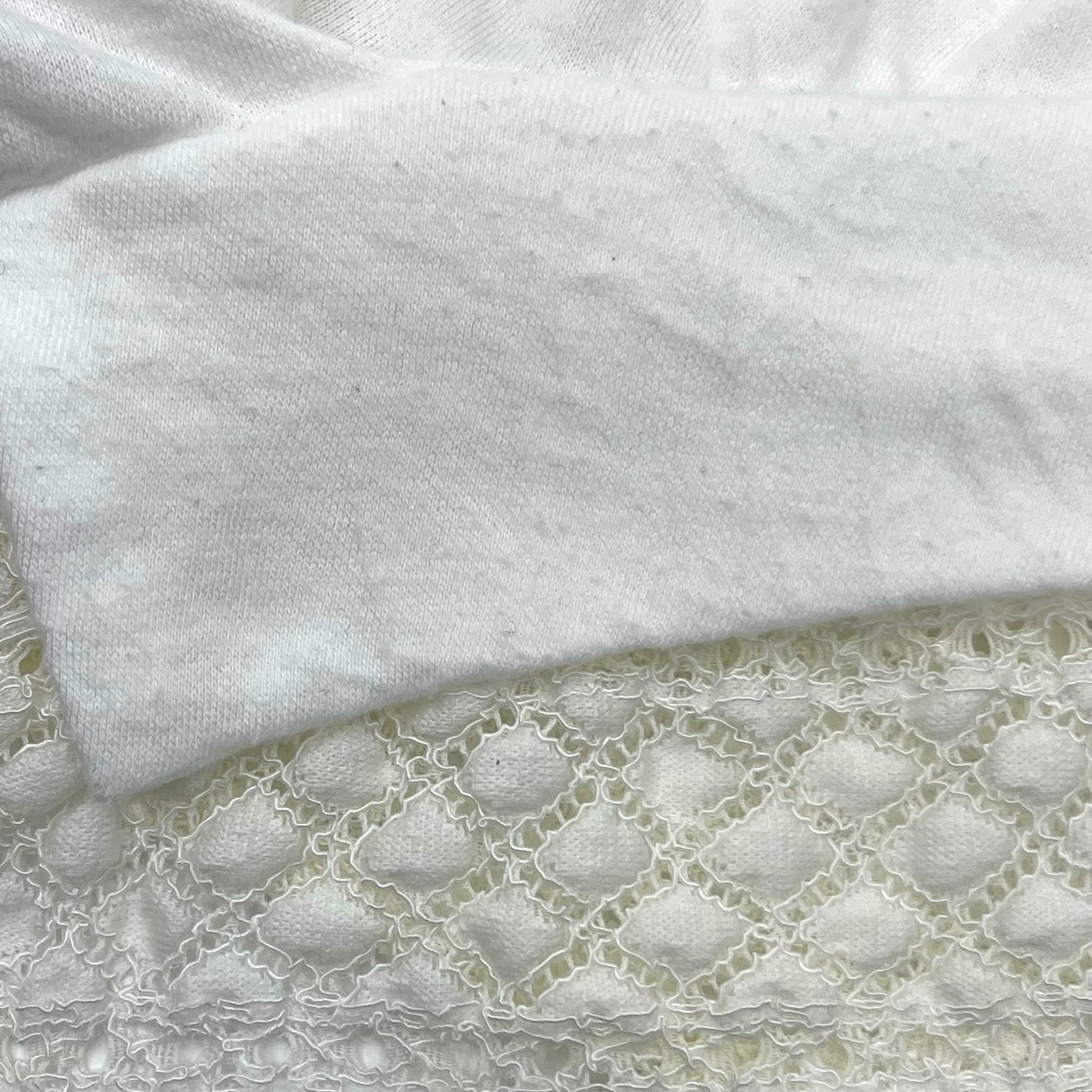 Y's(ワイズ) Lace hem long cotton cut and sew dress 裾 レース ロング コットン カットソー ワンピース YX-T22-665 2 ホワイト 半袖