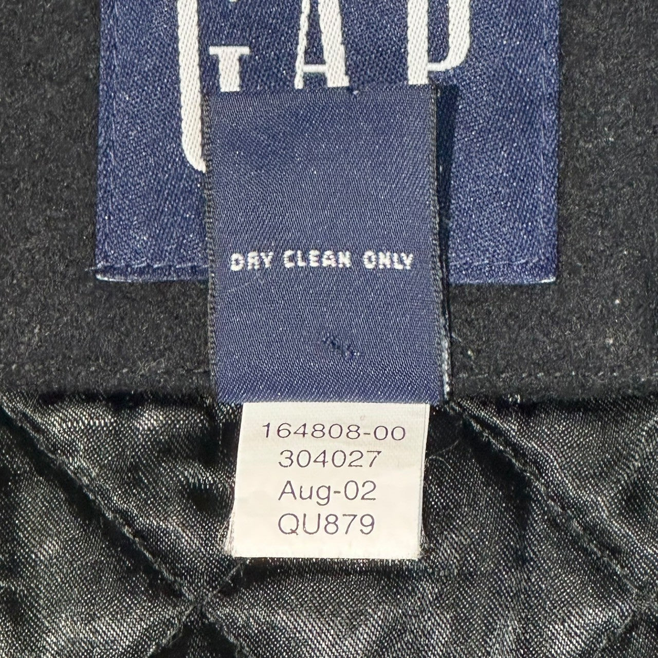 OLD GAP(ギャップ) 00's Wool Melton ZIP UP Blouson ウール メルトン ジップアップ ブルゾン L ブラック キルティング トラッカー ジャケット