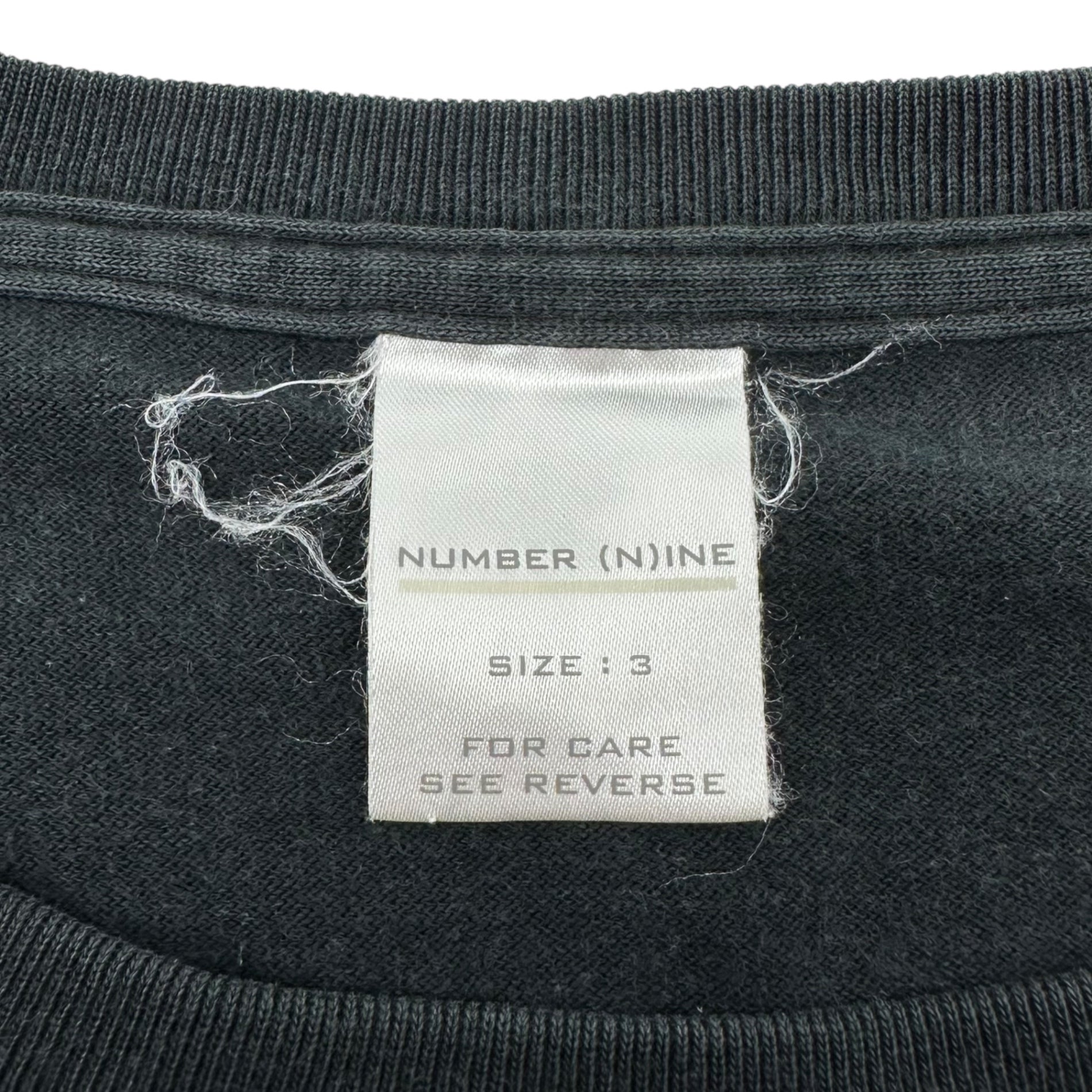 NUMBER (N)INE(ナンバーナイン) 02AW Whisper Words of Wisdom Black Tee ウィスパー プリント Tシャツ 3(M) ブラック