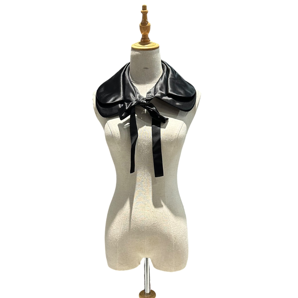COMME des GARCONS(コムデギャルソン) Satin-Fabric Layered Detachable Collar サテン 地 レイヤード つけ襟 GR-B008 XS ブラック