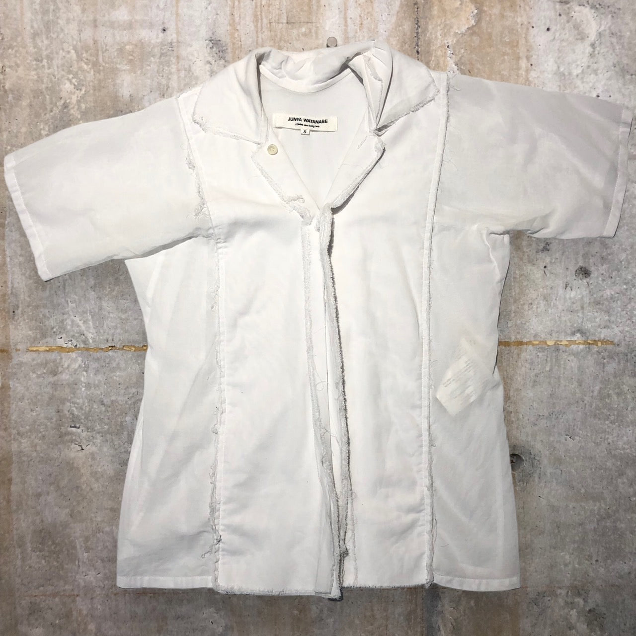 COMME des GARCONS JUNYA WATANABE(コムデギャルソンジュンヤワタナベ) switching layered short sleeve shirt/半袖シャツ JO-B090 S ホワイト AD2005