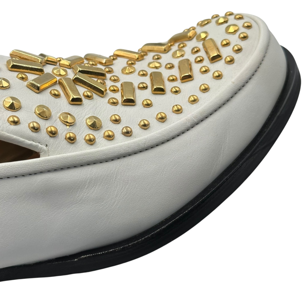 COMME des GARCONS HOMME PLUS(コムデギャルソンオムプリュス) 2007SS ”Golden boy” Studded Loafers ゴールデンボーイ スタッズ ローファー PS-K103 25cm ホワイト 00's 革靴 レザー