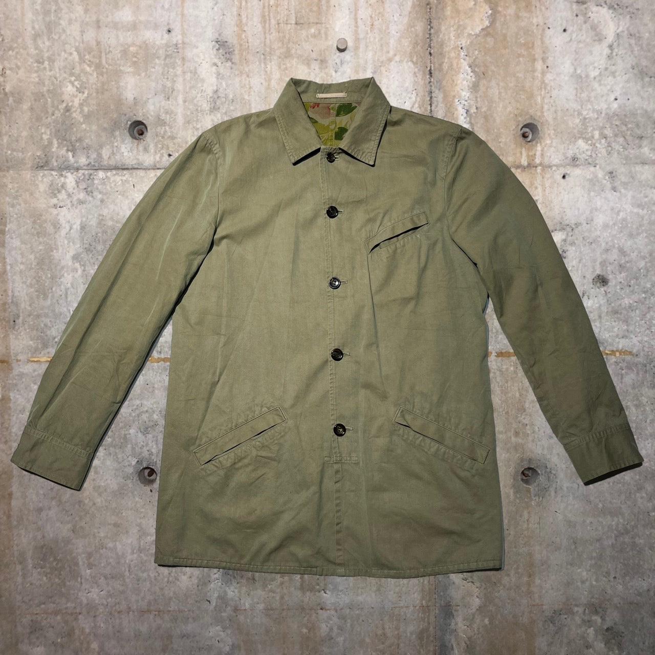 COMME des GARCONS HOMME(コムデギャルソンオム) 02SSタマムシカラーハーフモッズコート HE-J086 M カーキ AD2001 田中オム