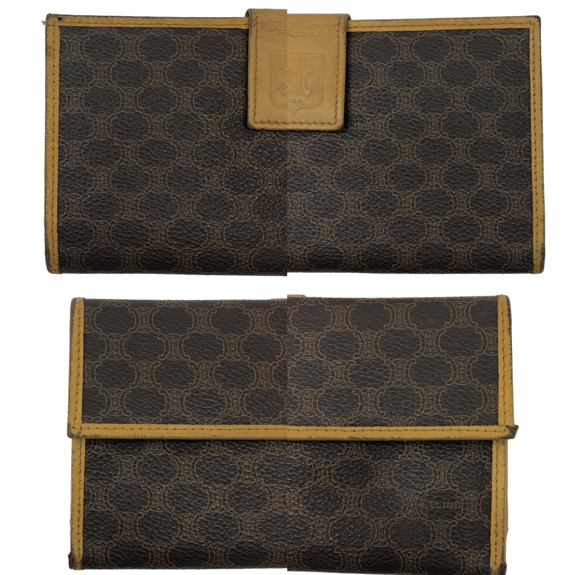 CELINE(セリーヌ) macadam pattern long wallet マカダム 長財布 M13 ブラウン OLD ヴィンテージ