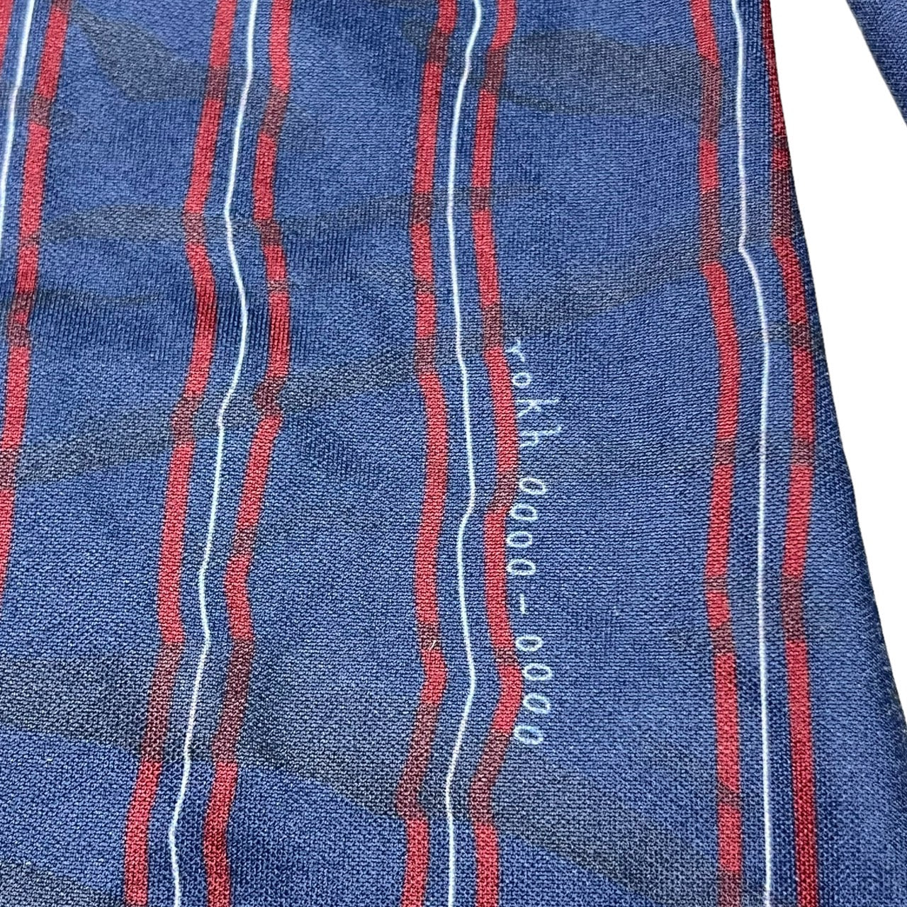 Rokh(ロク) "rokh0000-0000"ストライプジャージーハイネックカットソー 36(Sサイズ程度) ネイビー×レッド