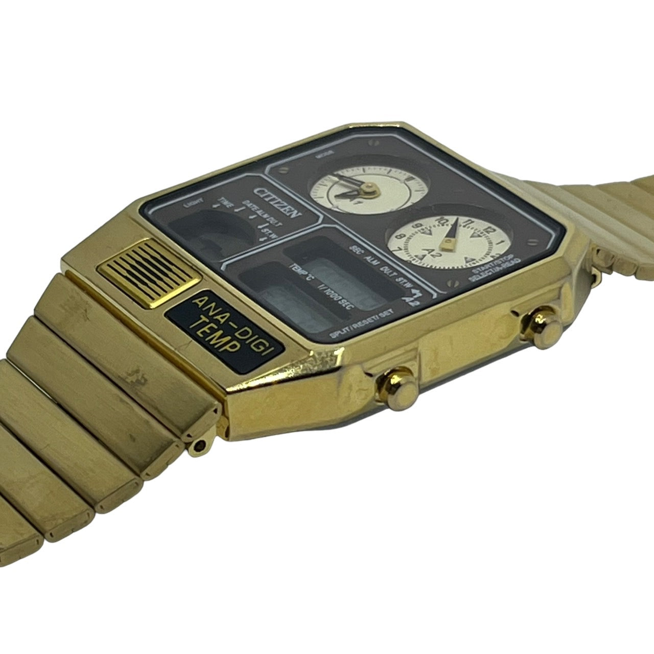 CITIZEN(シチズン) ANA-DIGI TEMP/デジタル腕時計 8989-S116872 文字盤:ブラウン ベルト:ゴールド