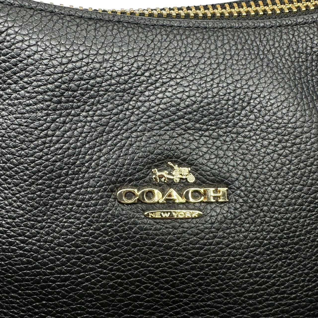 COACH(コーチ) Harley Hobo ハーレー ホーボー レザー ワンショルダー バッグ F38259 ブラック 本革 肩掛け