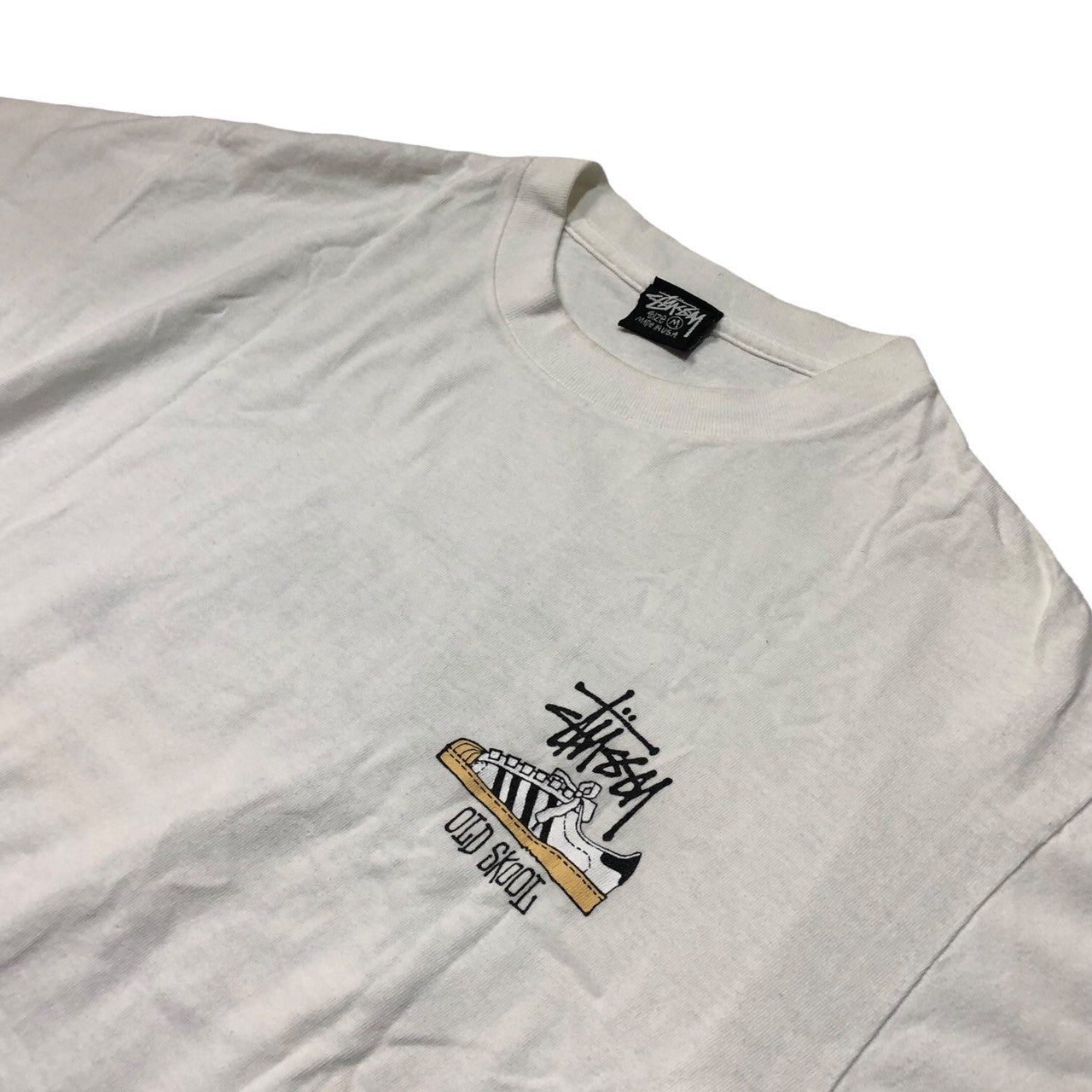 STUSSY(ステューシー) 80's "OLD SKOOL FLAVOR" VINTAGE TEE ヴィンテージ Tシャツ M ホワイト SUPERSTAR スーパースター 半袖