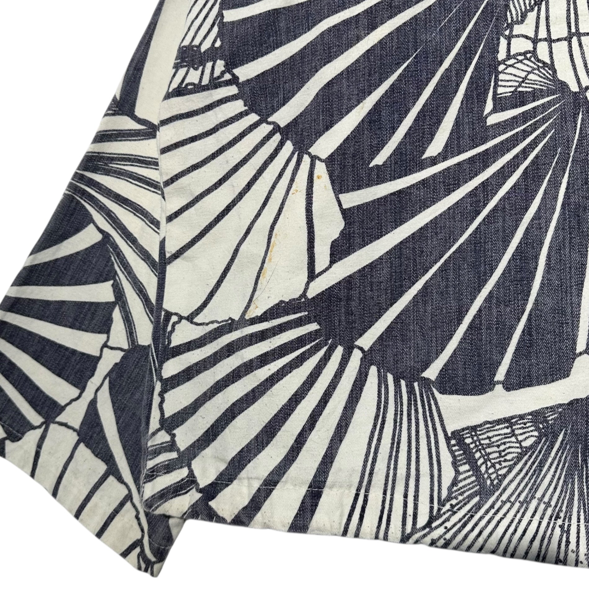 Michigan Rag(ミシガンラグ) 80's~90's USA made All-over print pullover jacket 総柄 プルオーバー ジャケット S/M ホワイト×ネイビー 80年代~90年代 ヴィンテージ USA製 アノラック