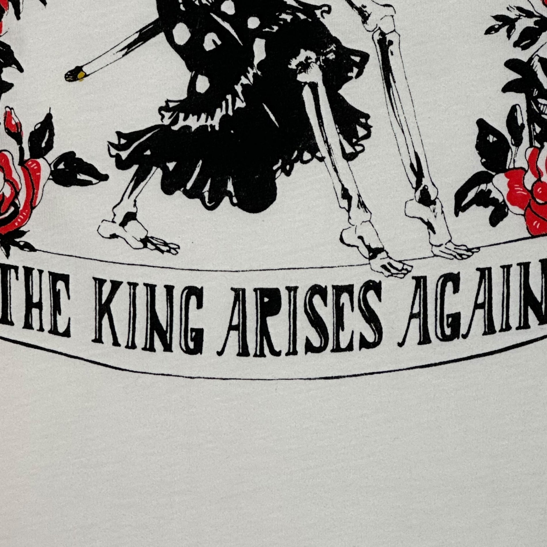 DOLCE&GABBANA(ドルチェ&ガッバーナドルガバ) "THE KING ARISES AGAIN” Graphic Ringer T-Shirt グラフィック リンガー Tシャツ G8GH7T FS7SN 50(L程度) ホワイト×レッド