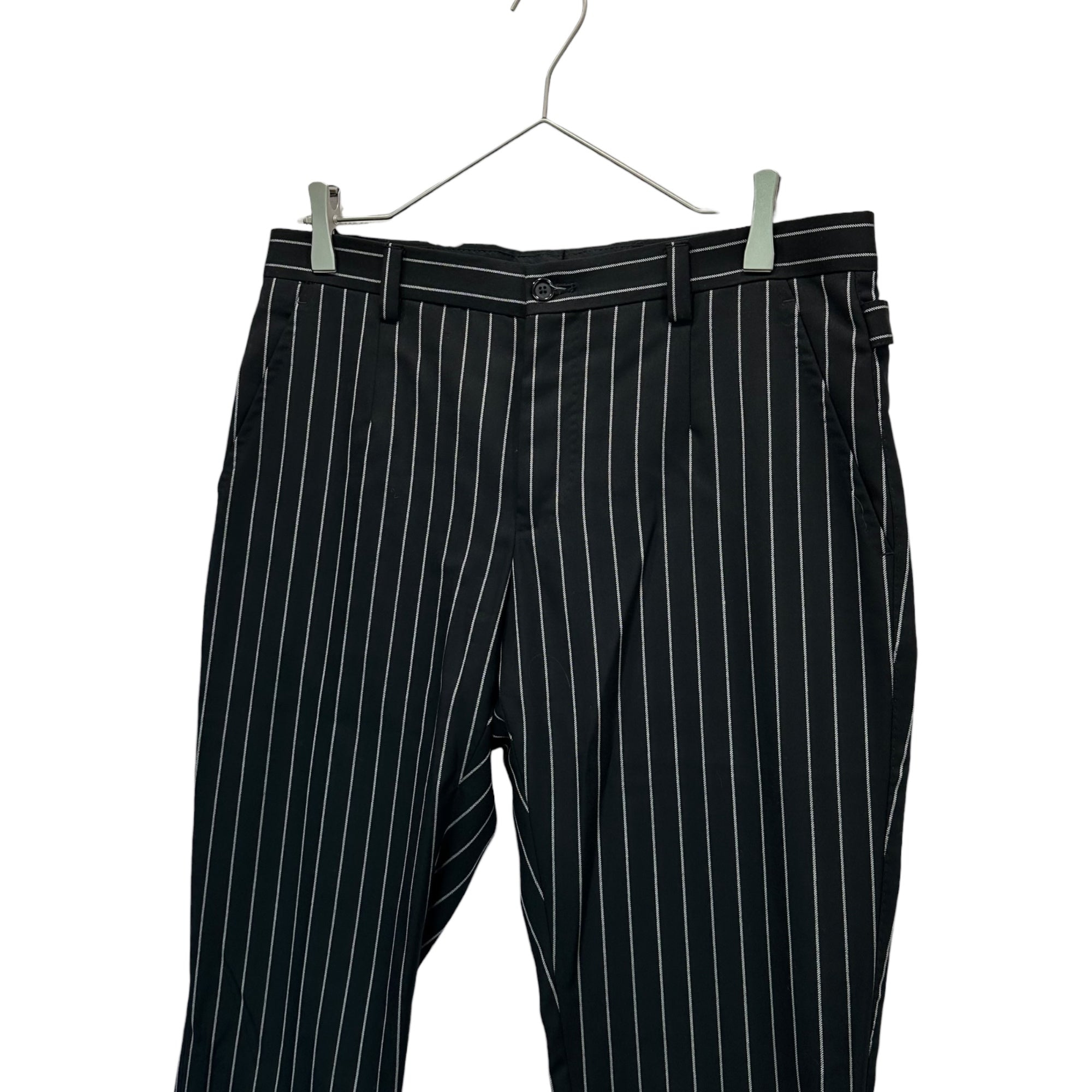 DOLCE&GABBANA(ドルチェ&ガッバーナドルガバ) Wool Gabardine Striped Slacks ウール ギャバジン ストライプ スラックス 46 ブラック×ホワイト スリム パンツ