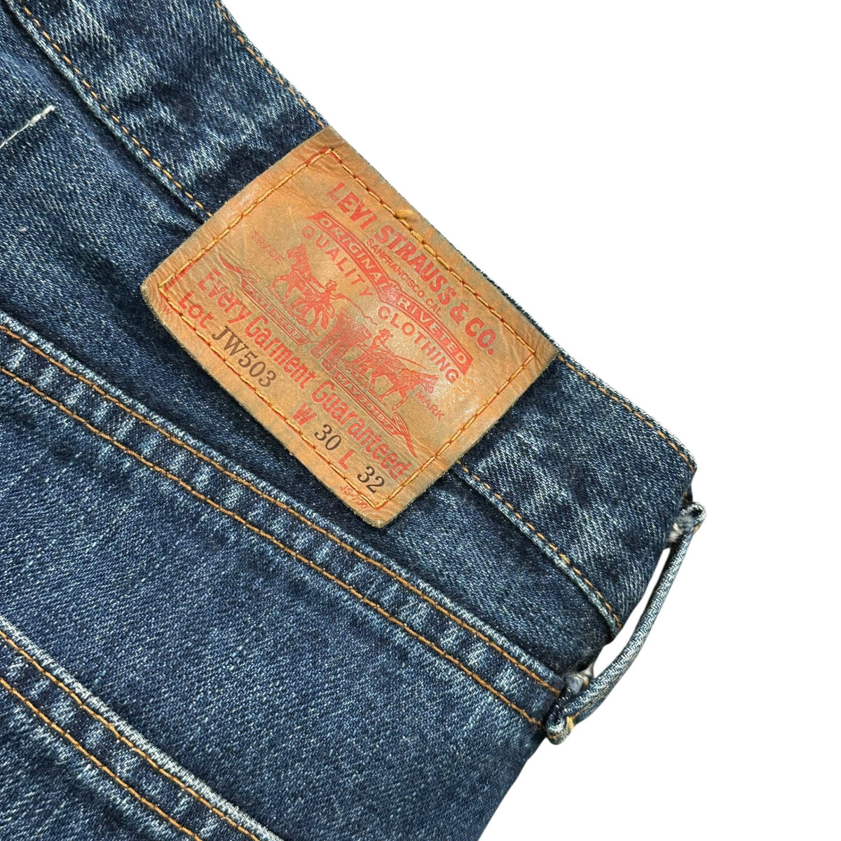 COMME des GARCONS JUNYA WATANABE MAN × Levi's × 10 corso como COMME des GARCONS(コムデギャルソンジュンヤワタナベマン × リーバイス × ドゥエチコルソコモ コムデギャルソン) 2002SS Penki logo Straight-Leg Denim Pants ペンキ ロゴ ストレート デニム パンツ SE-P201 30 インディゴ×ホワイト AD2001 00s アーカイブ 稀少