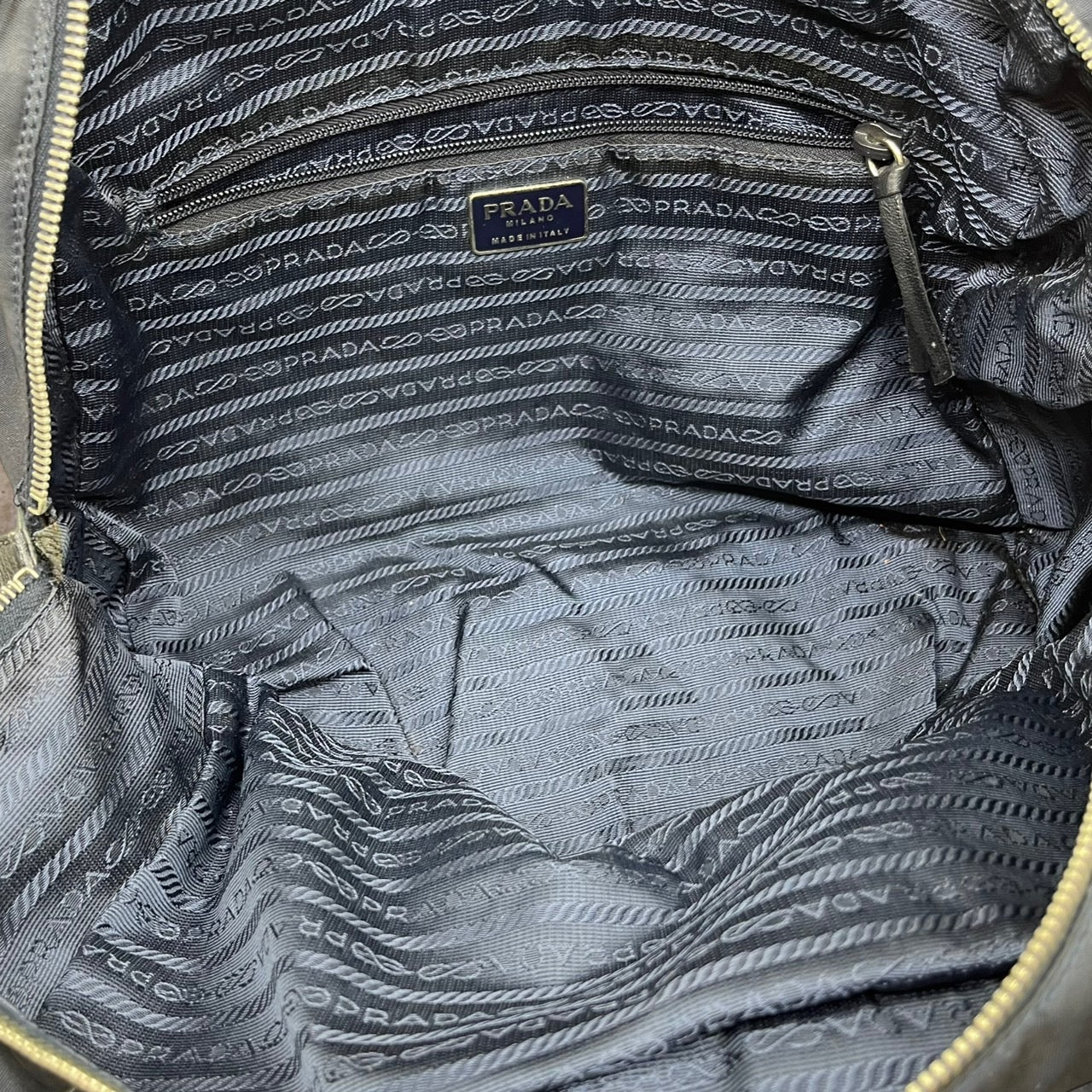 PRADA(プラダ) ナイロンレザートートバッグ ネイビー 53 ハンドバッグ