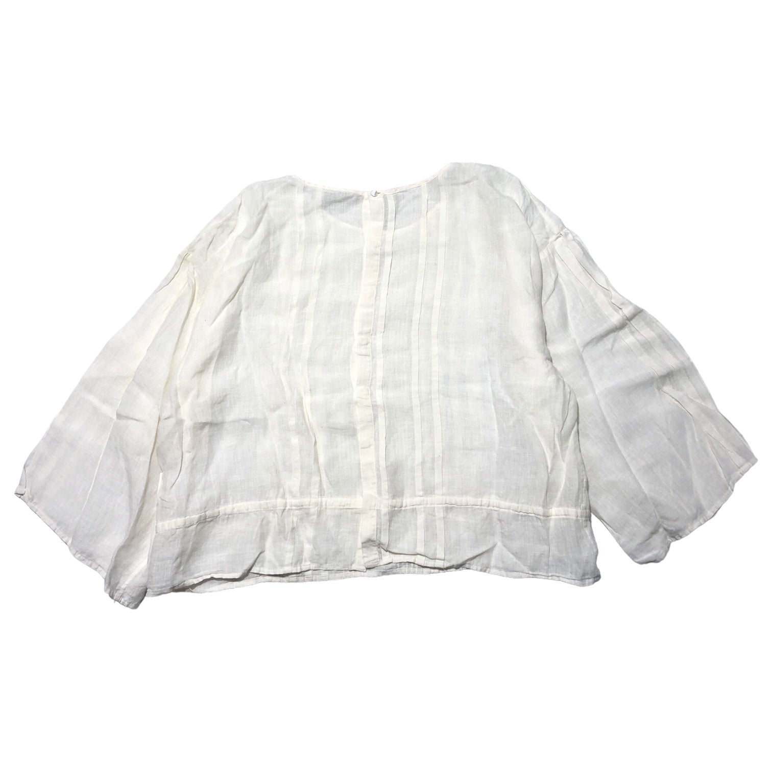 Vlas Blomme(ヴラスブラム) linen blouse コルトレイク リネン ブラウス 131034 1(S) ホワイト