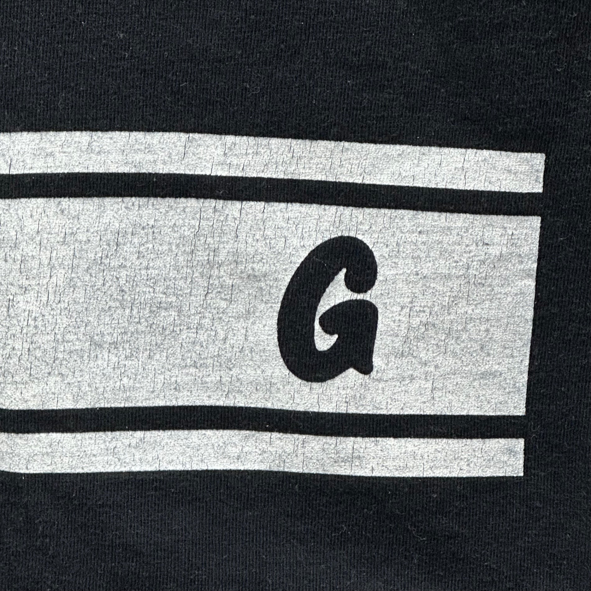 GOODENOUGH(グッドイナフ) 2009's cotton base Line print s/s T-shirt ライン プリント 半袖 Tシャツ L ブラック×ホワイト