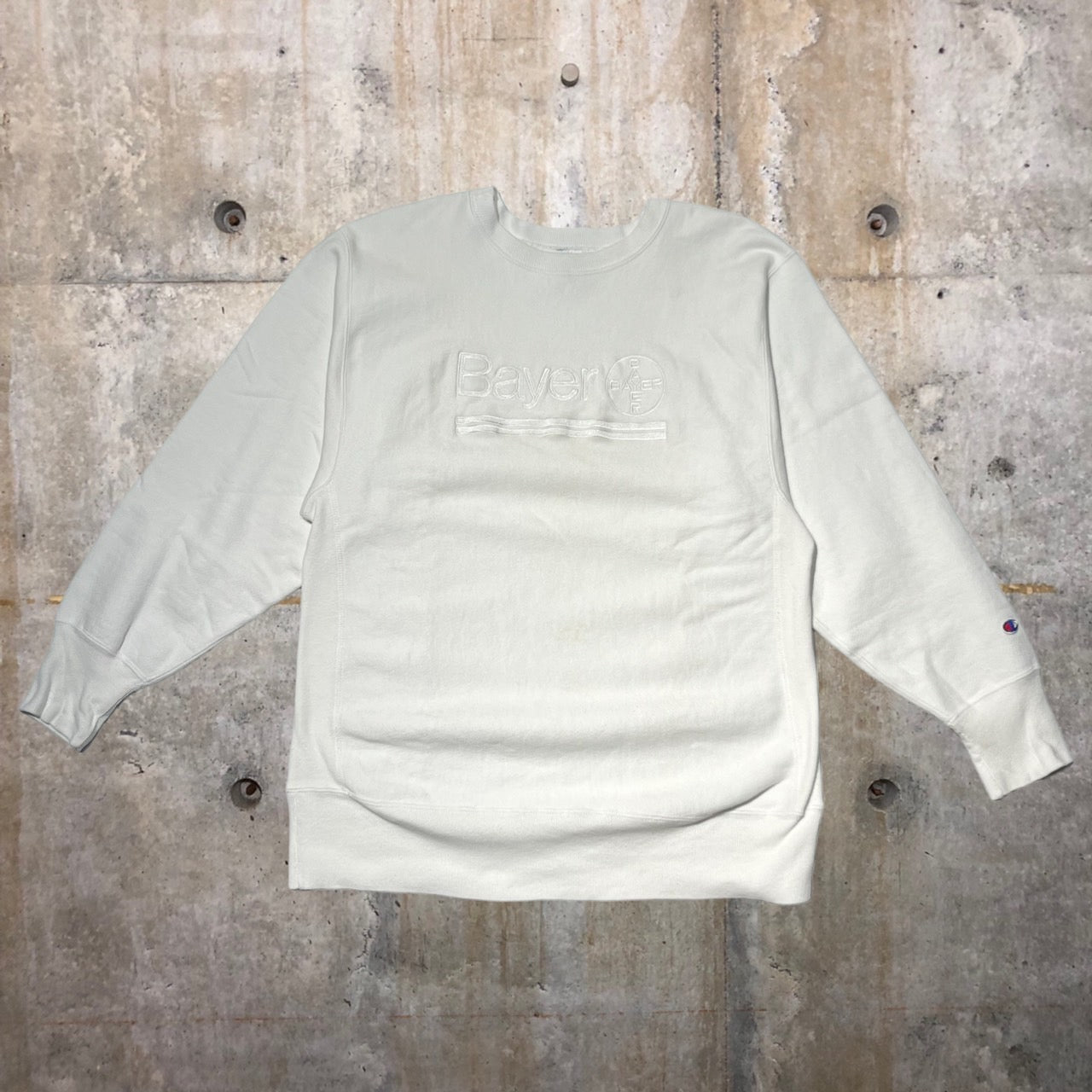 Champion(チャンピオン) 90's"Bayer"リバースウィーブスウェット XL ホワイト 90年代 トリコタグ 企業物