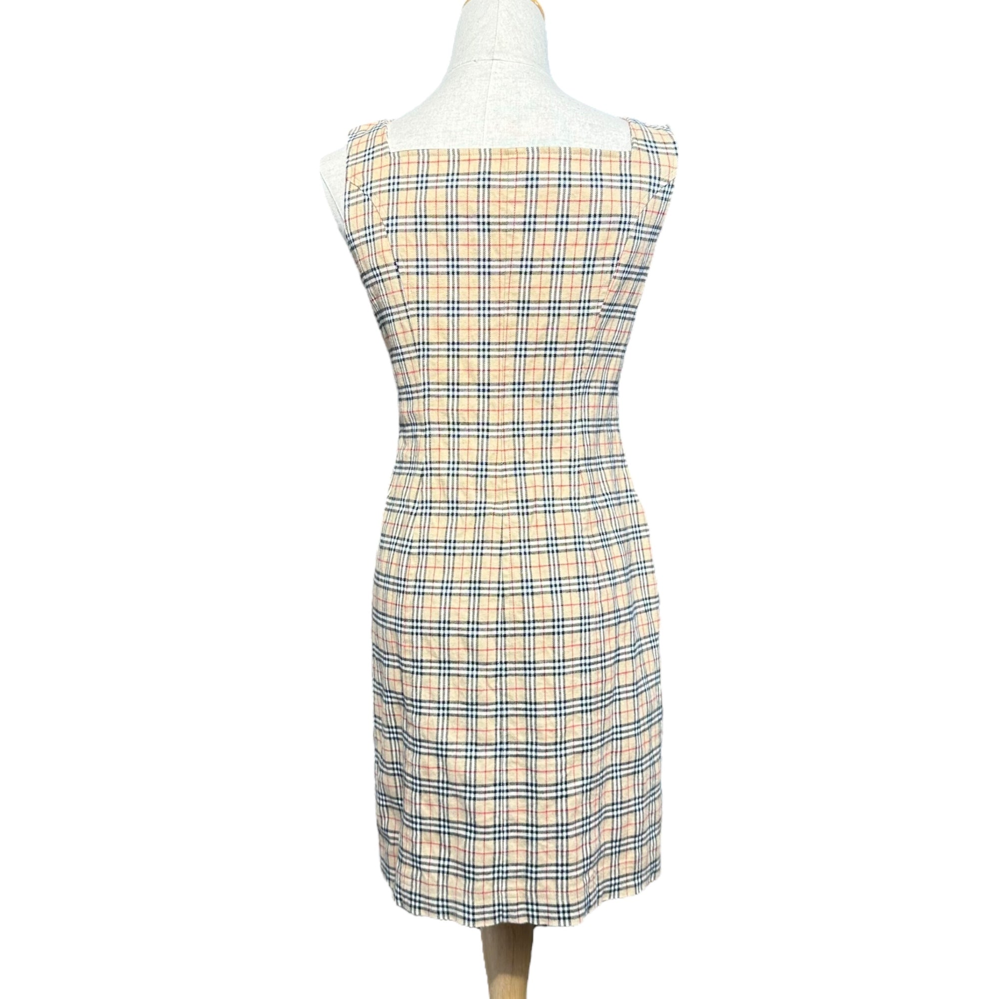 BURBERRY BLUE LABEL(バーバリーブルーレーベル) Center Zip Nova Check N/S Mini Dress センタージップ ノヴァ チェック ノースリーブ ミニ ワンピース FM532-114 38(M程度) ベージュ