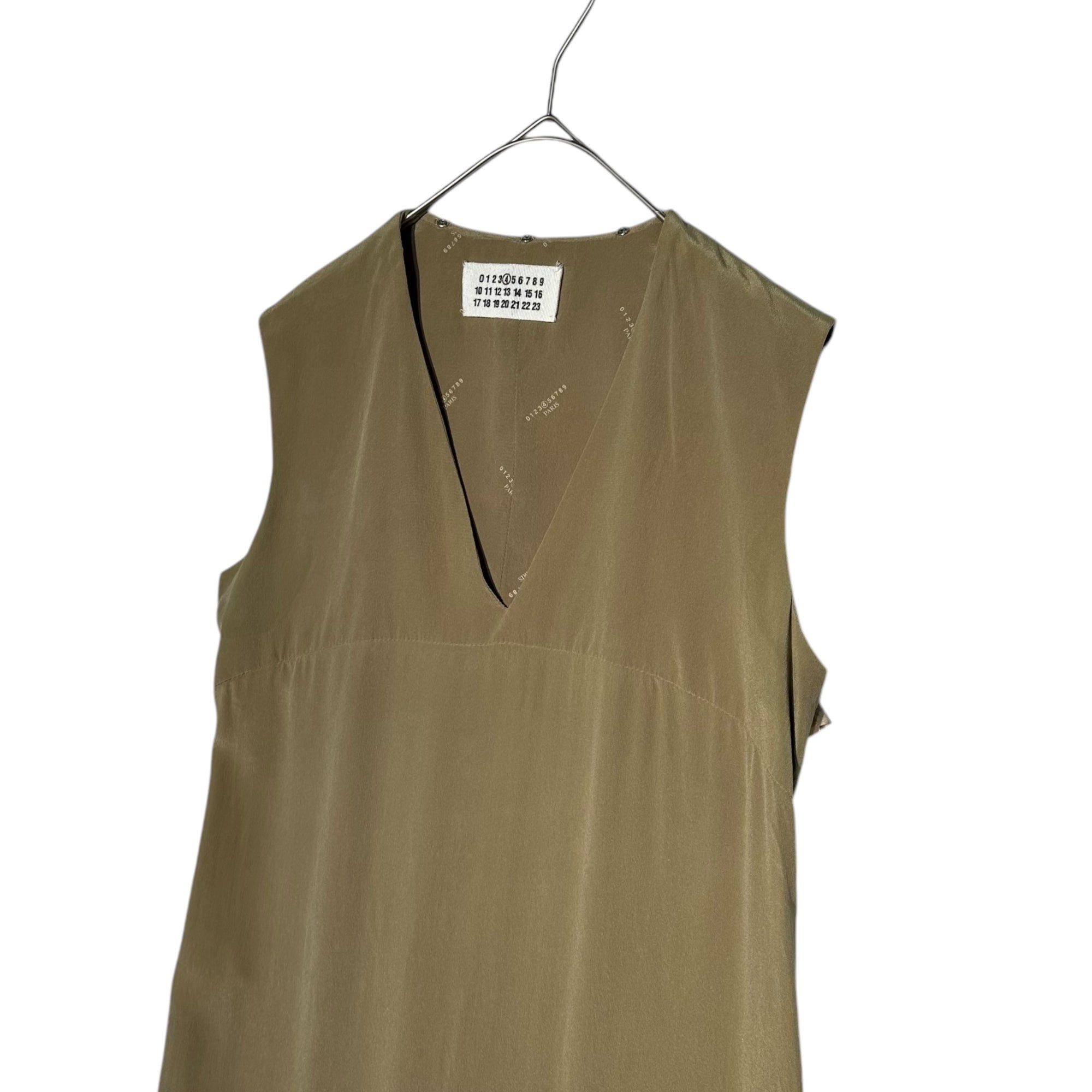 Maison Martin Margiela(メゾン マルタンマルジェラ) 00's Sleeveless Silk Dress Dress ノースリーブ シルク ドレス ワンピース カーキ ここのえ期 アーカイブ