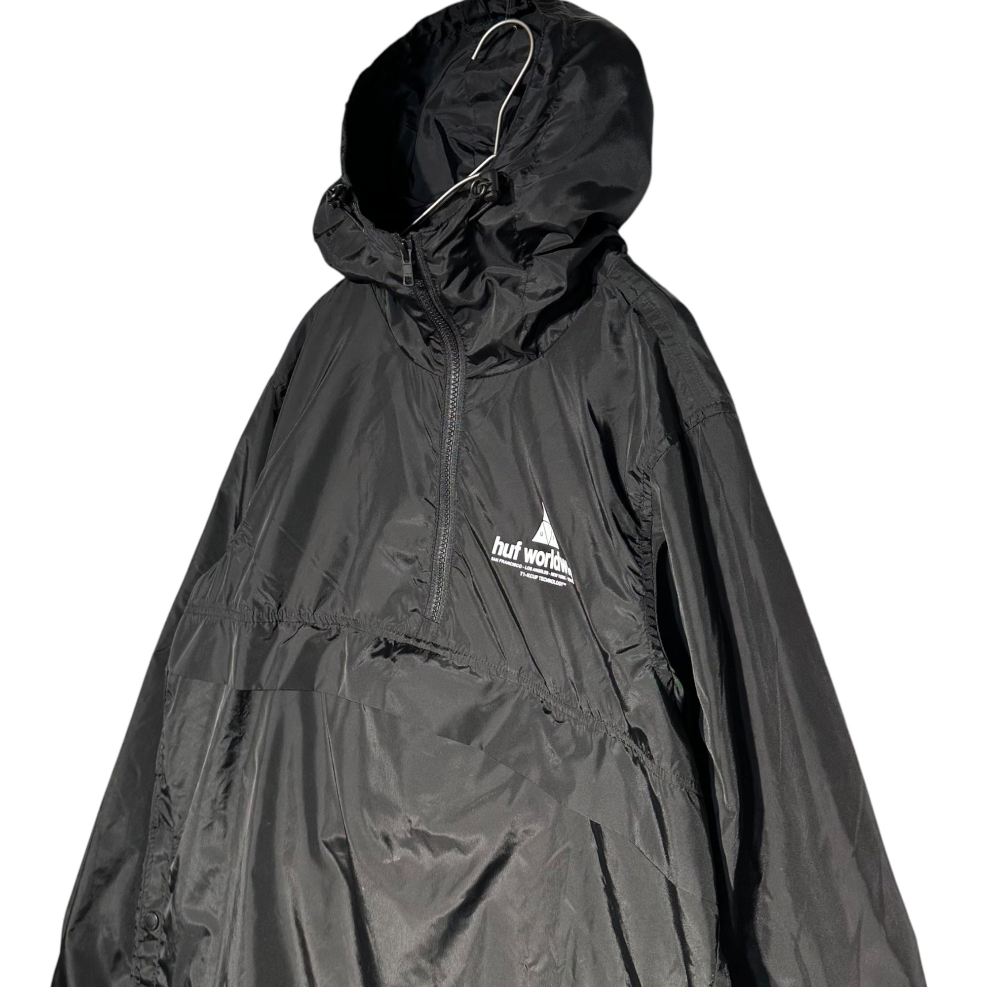 HUF(ハフ) Peak Anorak Jacket ピーク アノラック ジャケット JK00079 S ブラック ナイロン パーカー
