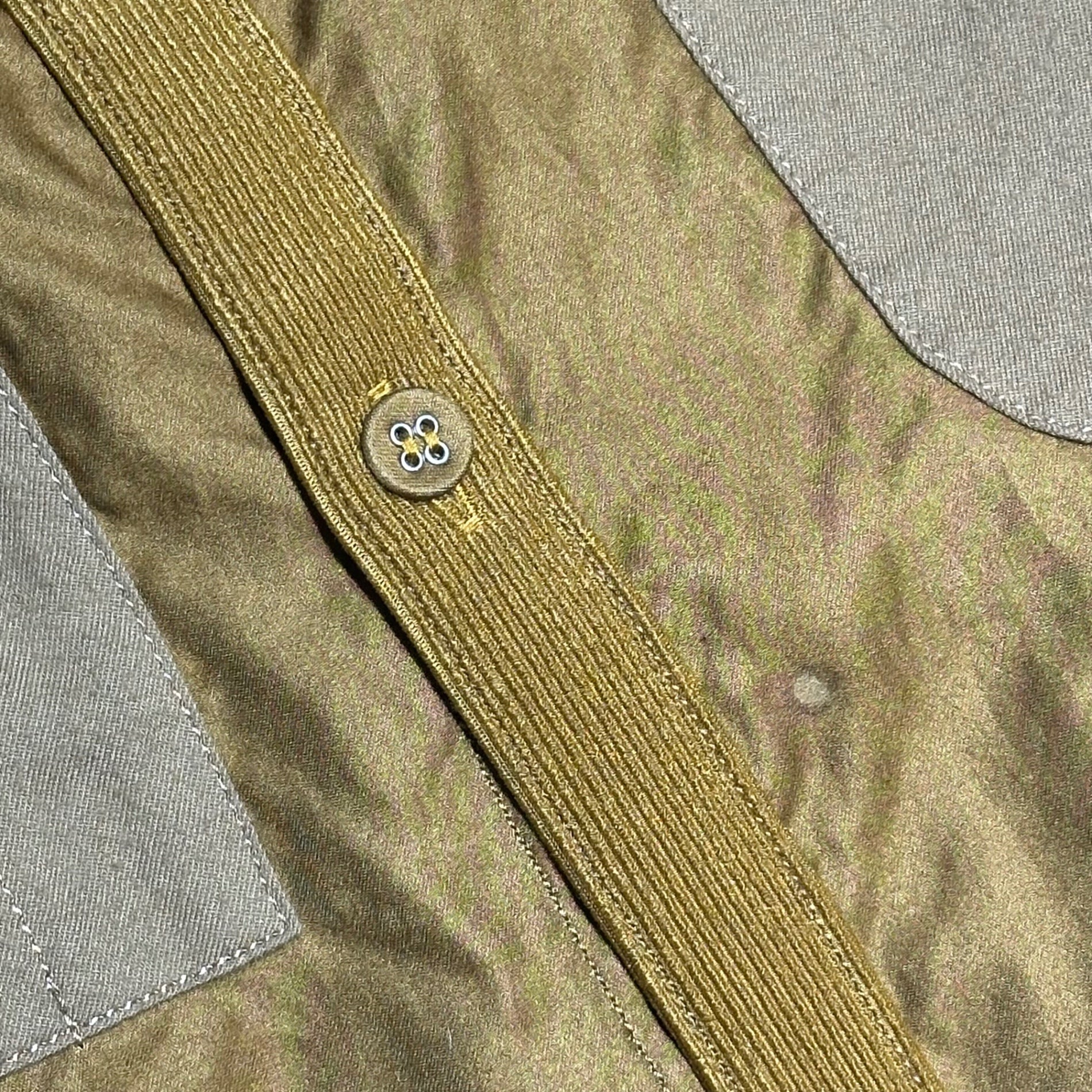 White Mountaineering(ホワイトマウンテニアリング) 20AW MIXED FABRIC HUNTING SHIRT 異素材 ハンティング シャツ WM2073101 2 ブラウン 長袖 コーデュロイ