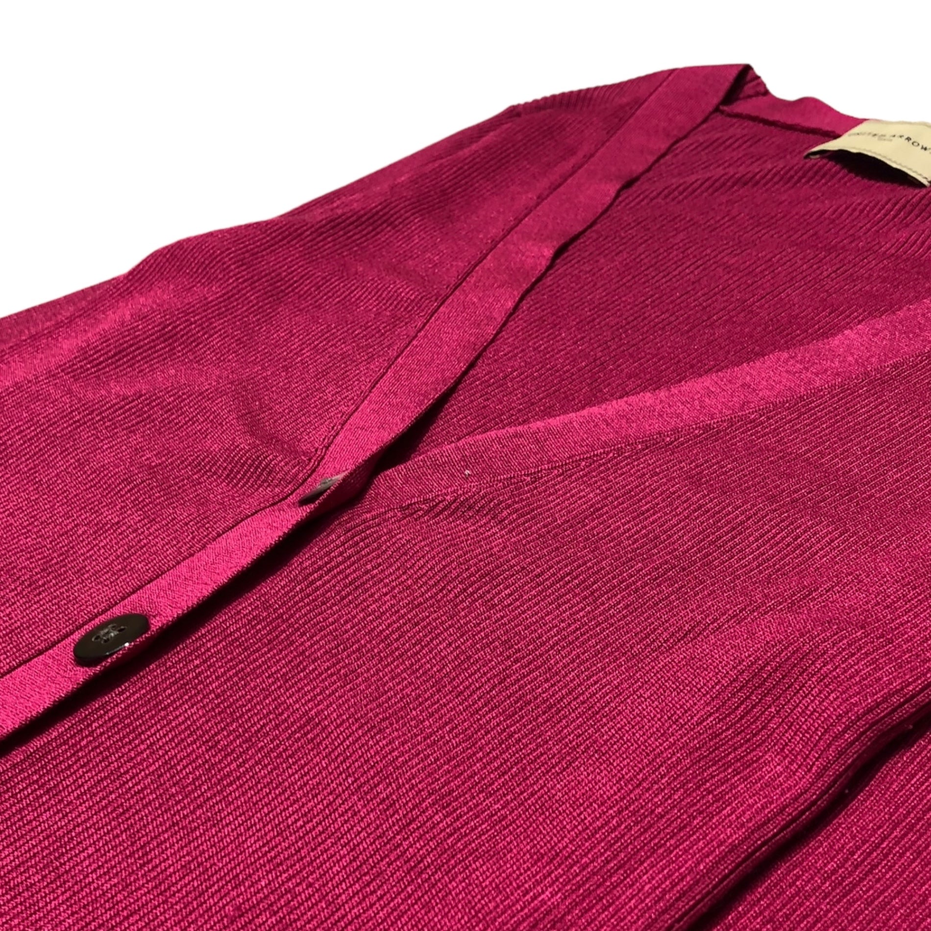 UNITED ARROWS(ユナイテッドアローズ) 22AW シルクリブVネックカーディガン 1528-136-0022 38(Mサイズ程度) ピンク シルク100% 完売品