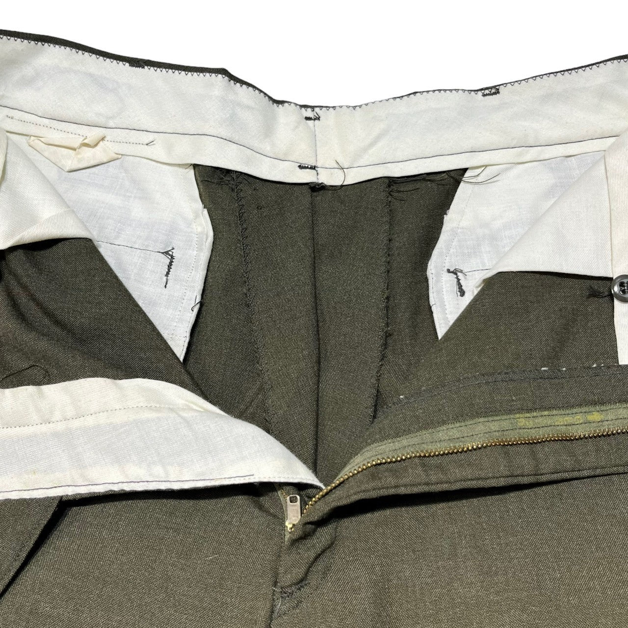 US ARMY(アメリカ軍) 70's TYPE II polywool trousers ポリ ウール トラウザー パンツ 8405-00-611-9117 34R オリーブ 1976年製 70年代 ヴィンテージ スラックス