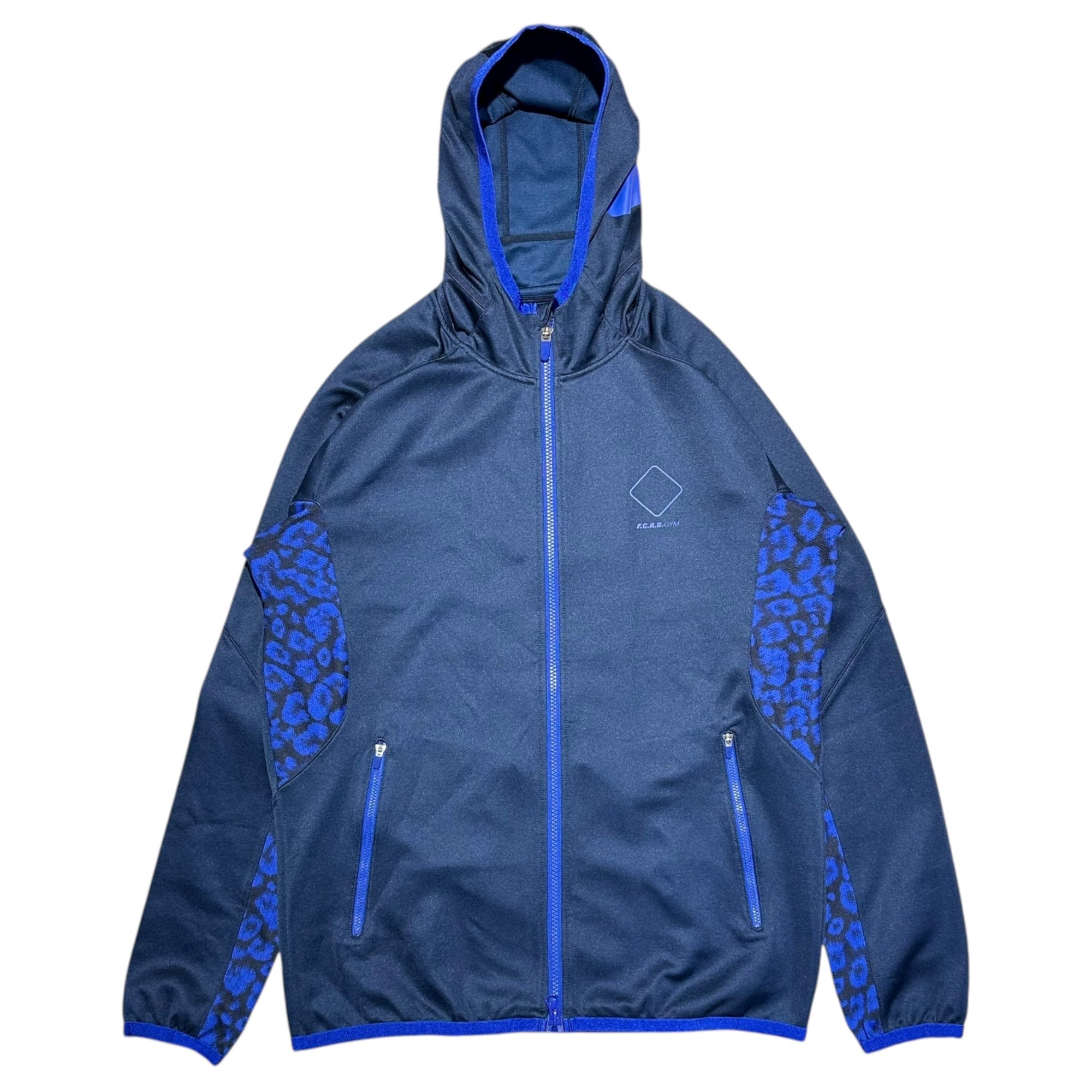 F.C.Real Bristol FCRB(エフシーレアルブリストル) 11AW Side Camouflage Zip-Up Hoodie サイド カモ柄 ジップアップ パーカー フーディー FA110408A41 L ネイビー×ブルー