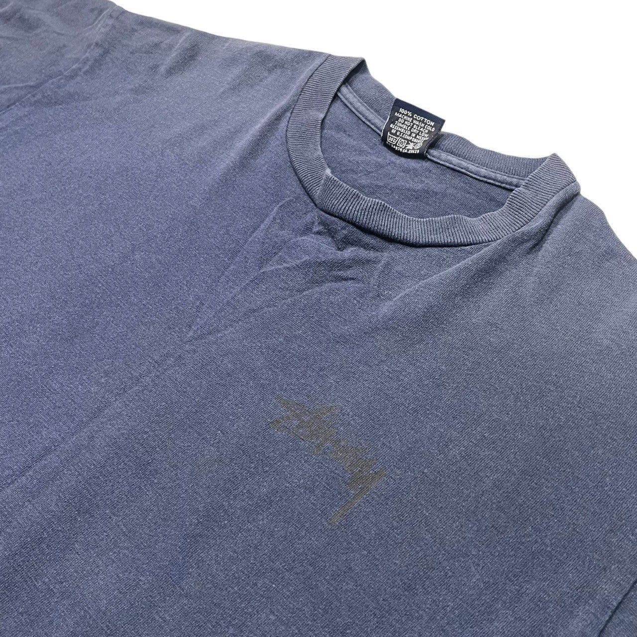 STUSSY(ステューシー) 90's~00's crown and lion 王冠 ライオン Tシャツ 紺タグ SIZE M ネイビー×イエロー 90~00年代 OLD STUSSY