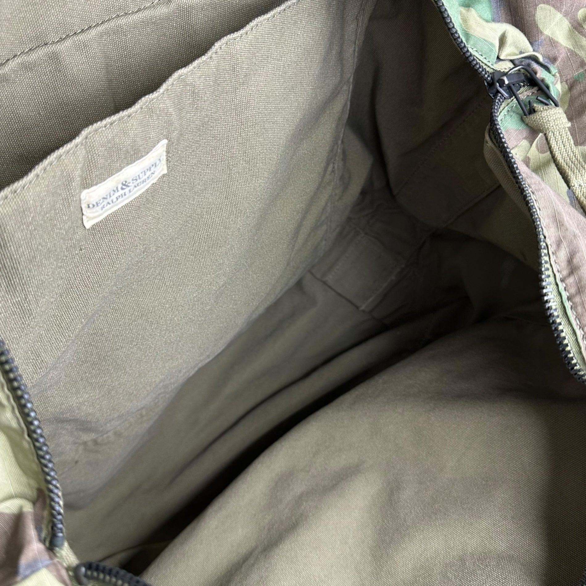 DENIM & SUPPLY RALPH LAUREN(デニム&サプライラルフローレン) Camouflage Ripstop Big Tote Bag カモフラ リップストップ ビッグ トート バッグ カーキ
