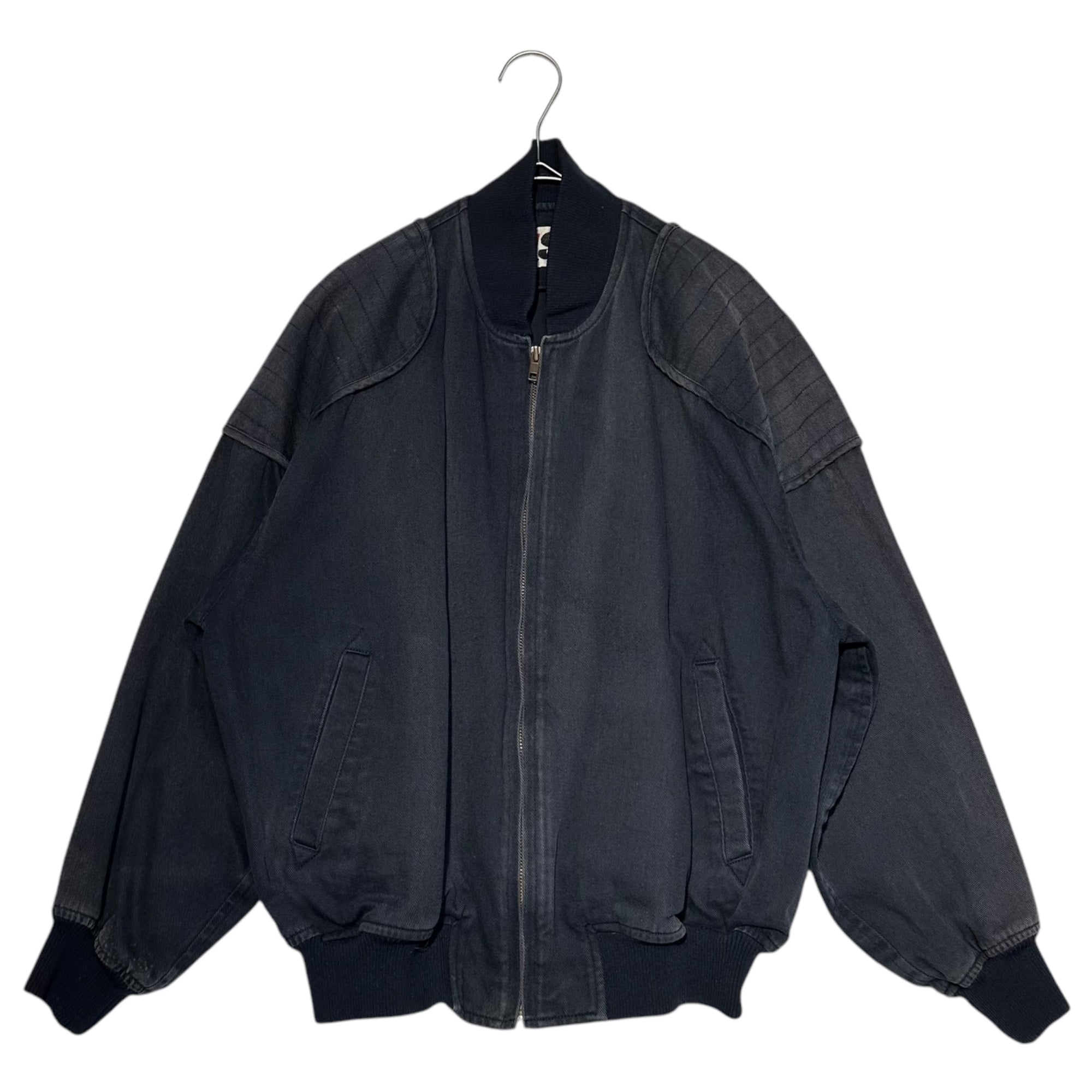 i.s. ISSEY MIYAKE(アイエス イッセイミヤケ) 80's Vintage bomber jacket designed by Tsumori Chisato 80年代 ツモリチサトデザイン ヴィンテージ ボンバー ジャケット RG33397 9(M程度) ネイビー モノクロロゴ 少数生産 稀少品 イッセイミヤケインターナショナル