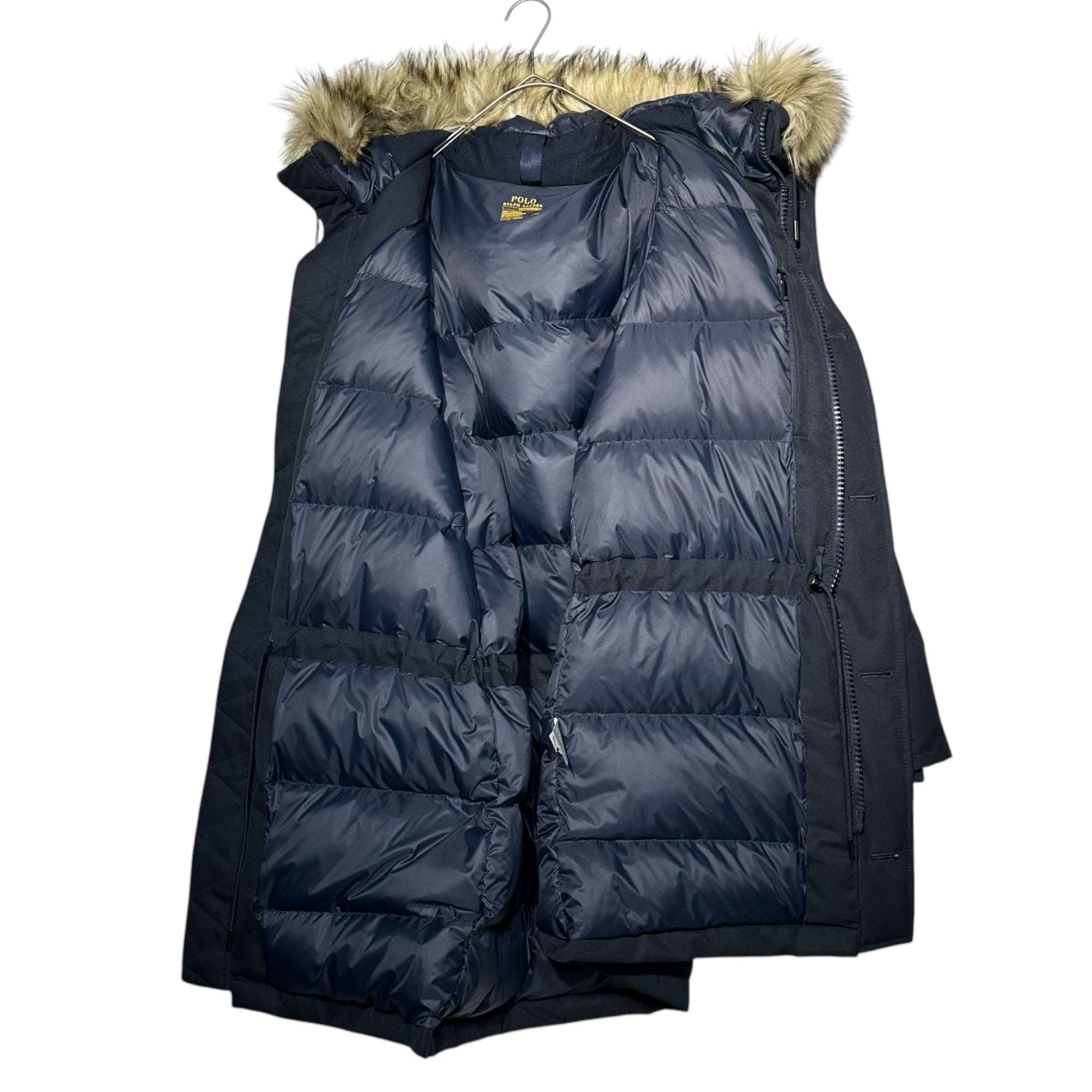 POLO RALPH LAUREN(ポロラルフローレン) Fur Down Coat ファー ダウン コート 710731827001 S ネイビー ジャケット