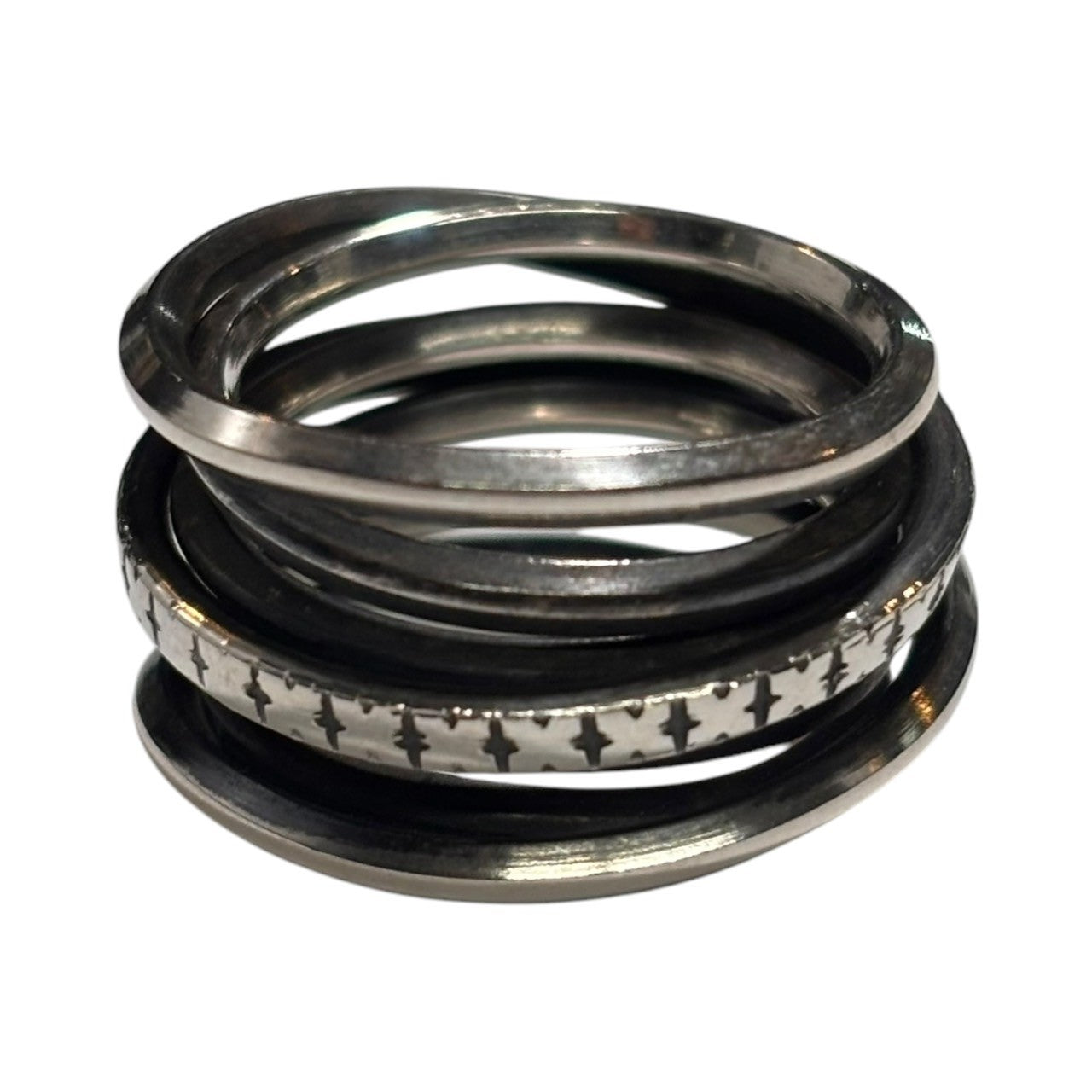 WERKSTATT:MUNCHEN(ワークスタットミュンヘン) ring wound marks (silver) 925 マルチ レイヤード リング 16号 シルバー