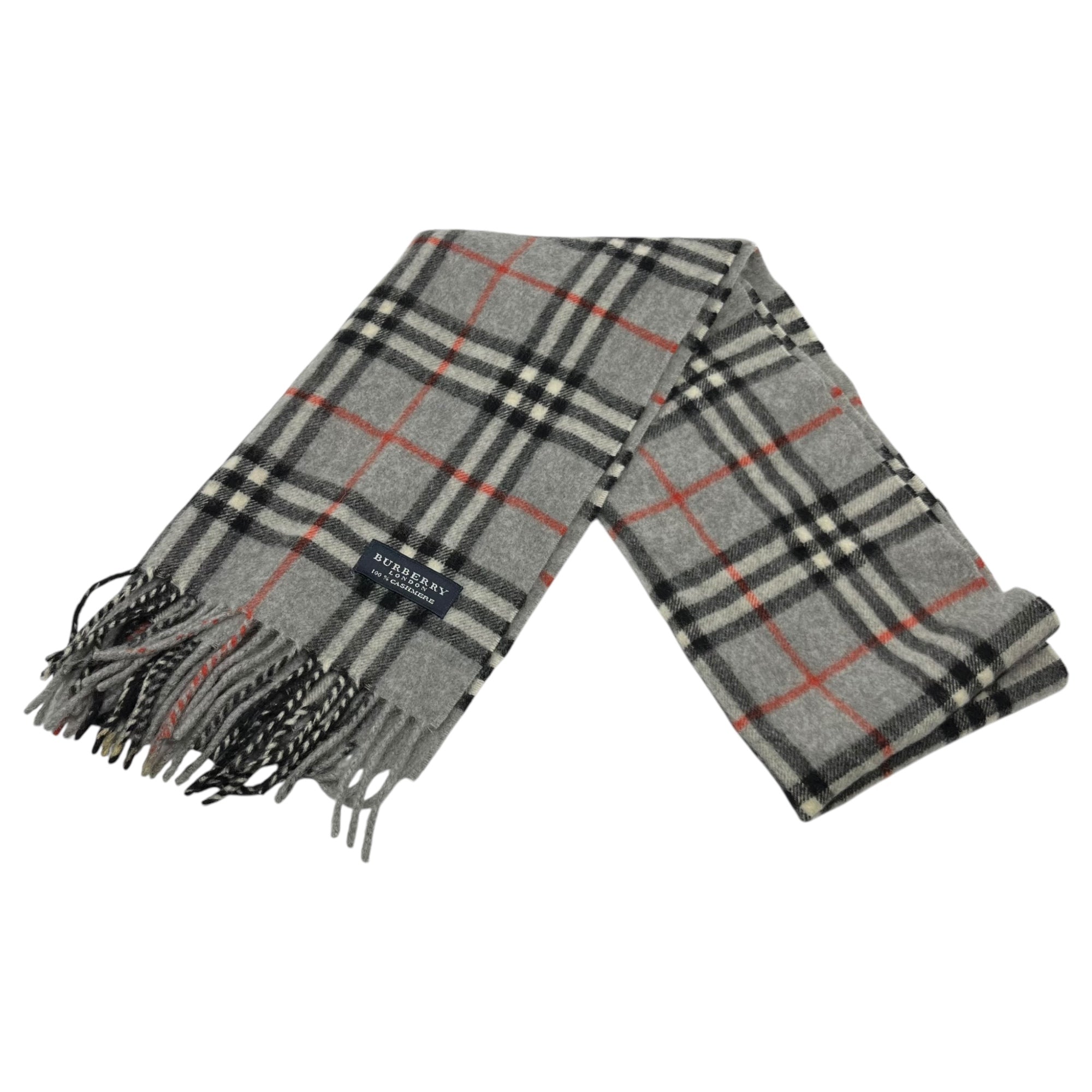 BURBERRY LONDON(バーバリーロンドン) カシミヤバーバリーチェックマフラー グレー