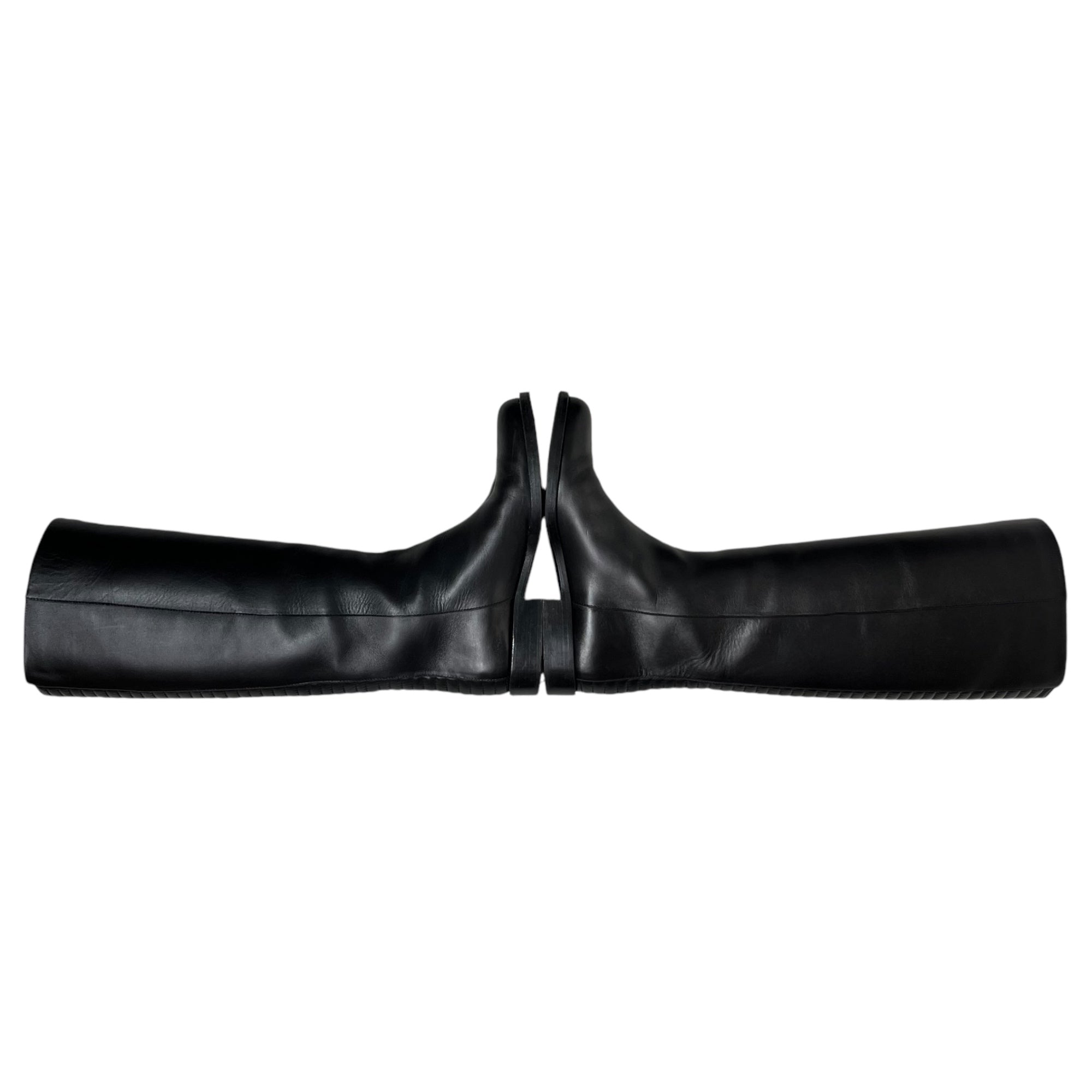 SANTE BORELLA(サンテボレラ) リアル レザー バック ステッチ ジョッキー ブーツ 37(23.5~24cm程度) ブラック ロング 本革