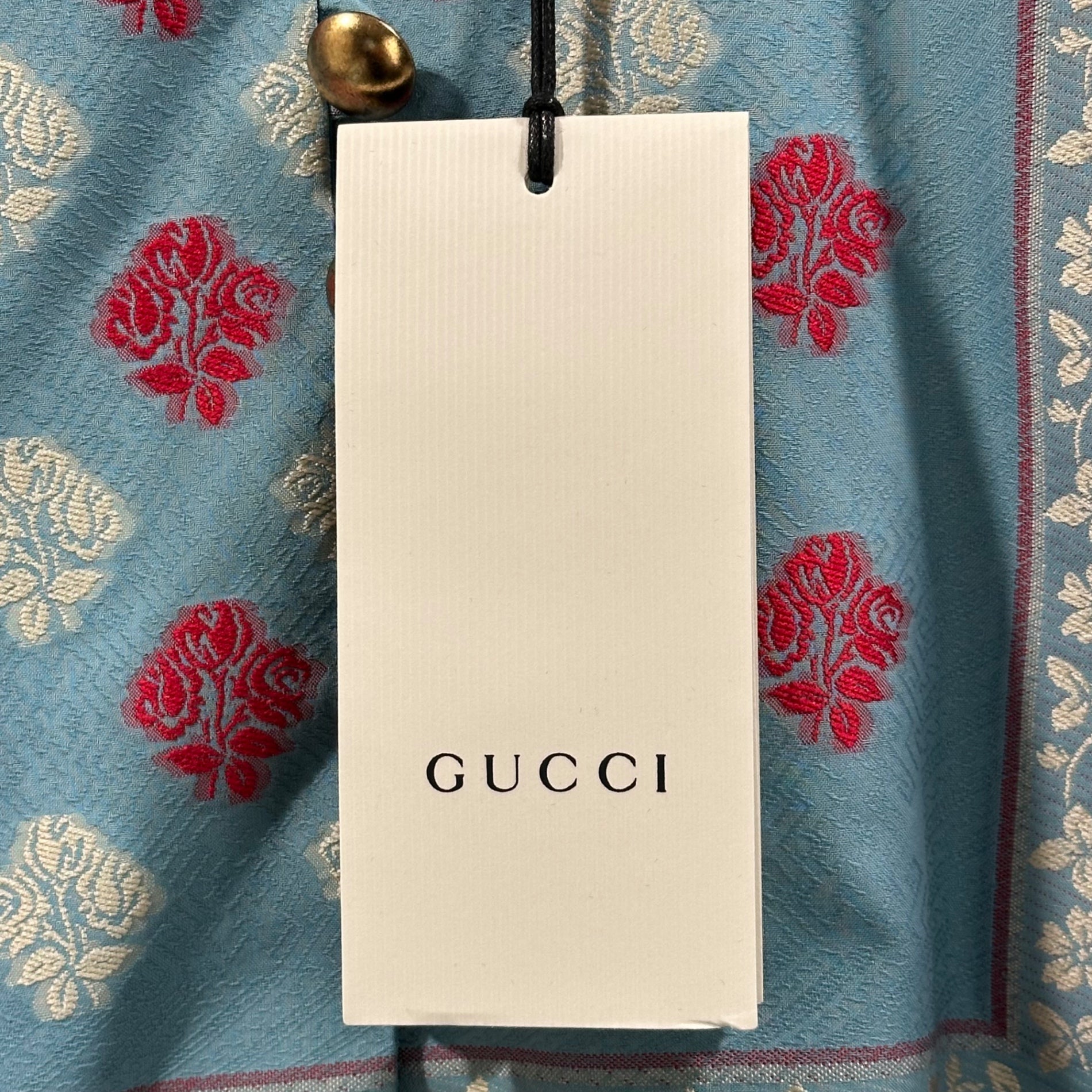GUCCI(グッチ) 20SS All-over print embroidered caftan dress 総柄 刺繍 カフタンドレス 627309 ZAD90 4778 40(L程度) ライトブルー×レッド×ホワイト