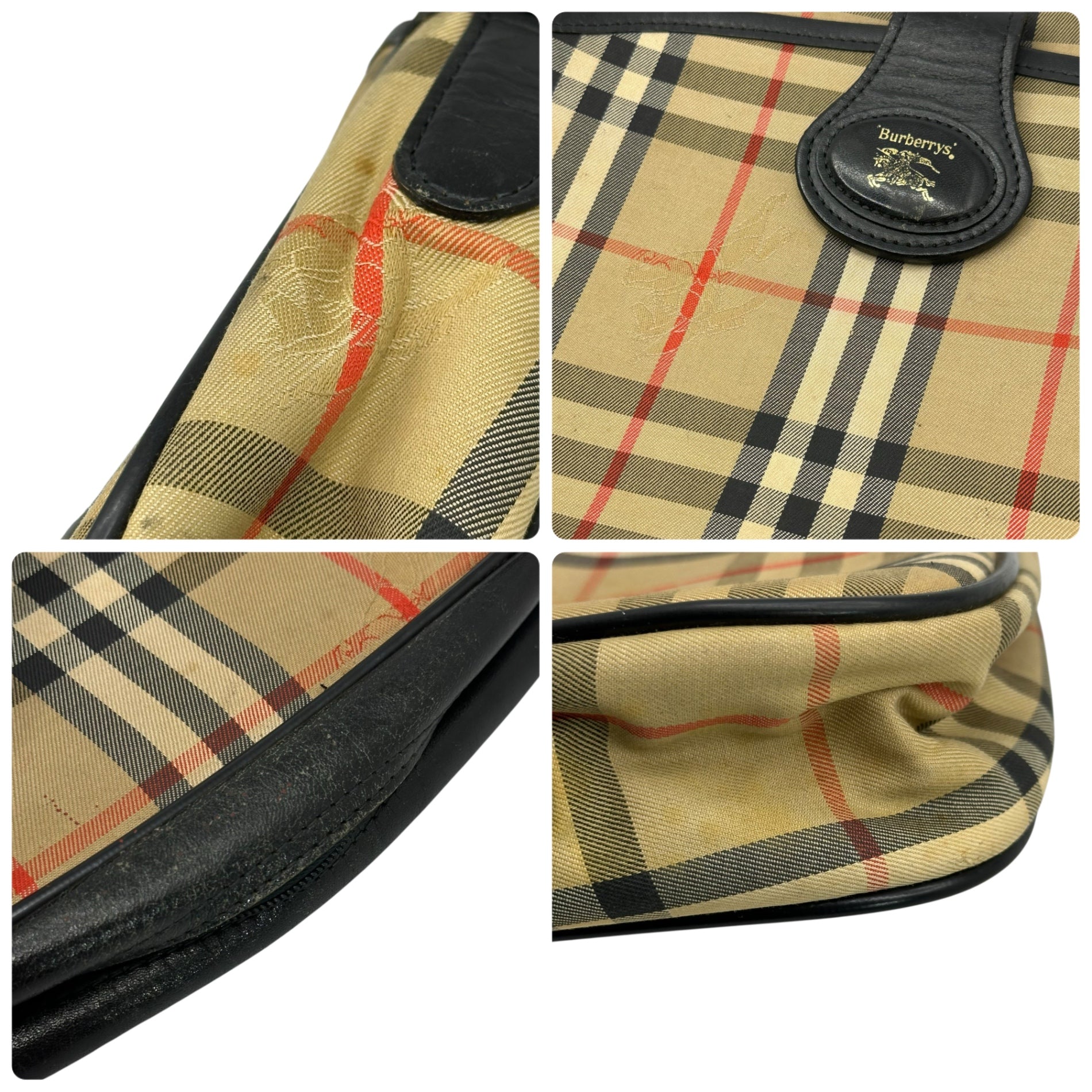 Burberry’s(バーバリーズ) 90's Nova Check One Shoulder Bag ノヴァチェック ワンショルダー バッグ ベージュ×ブラック 90年代 ヴィンテージ ハンド 肩掛け