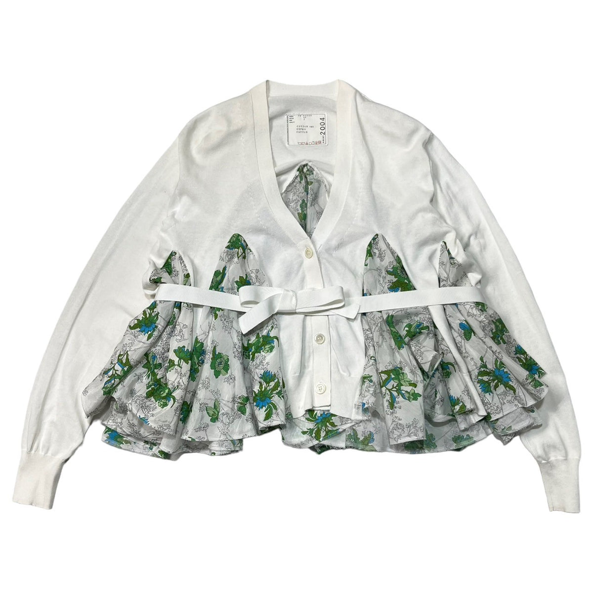 sacai(サカイ) 14SS 異素材 ドッキング フラワー パターン フレア 
