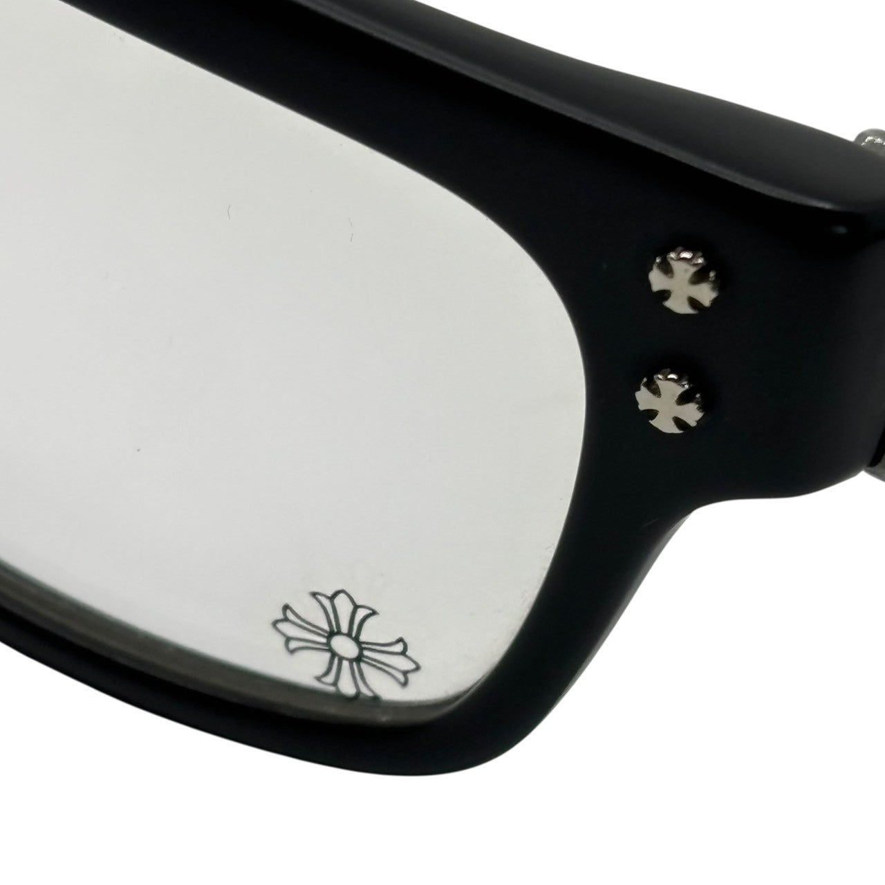 CHROME HEARTS(クロムハーツ) HEY JACK U LATE-A スクエア フレーム メガネ 55□17-153 ブラック 伊達 眼鏡 サングラス