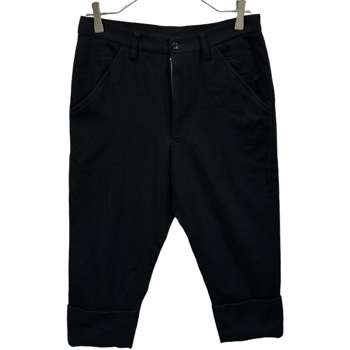 BLACK COMME des GARCONS(ブラックコムデギャルソン) 2012AW Tapered Cropped Wool Slacks テーパード クロップド ウール スラックス 1J-P024 XS ブラック AD2012