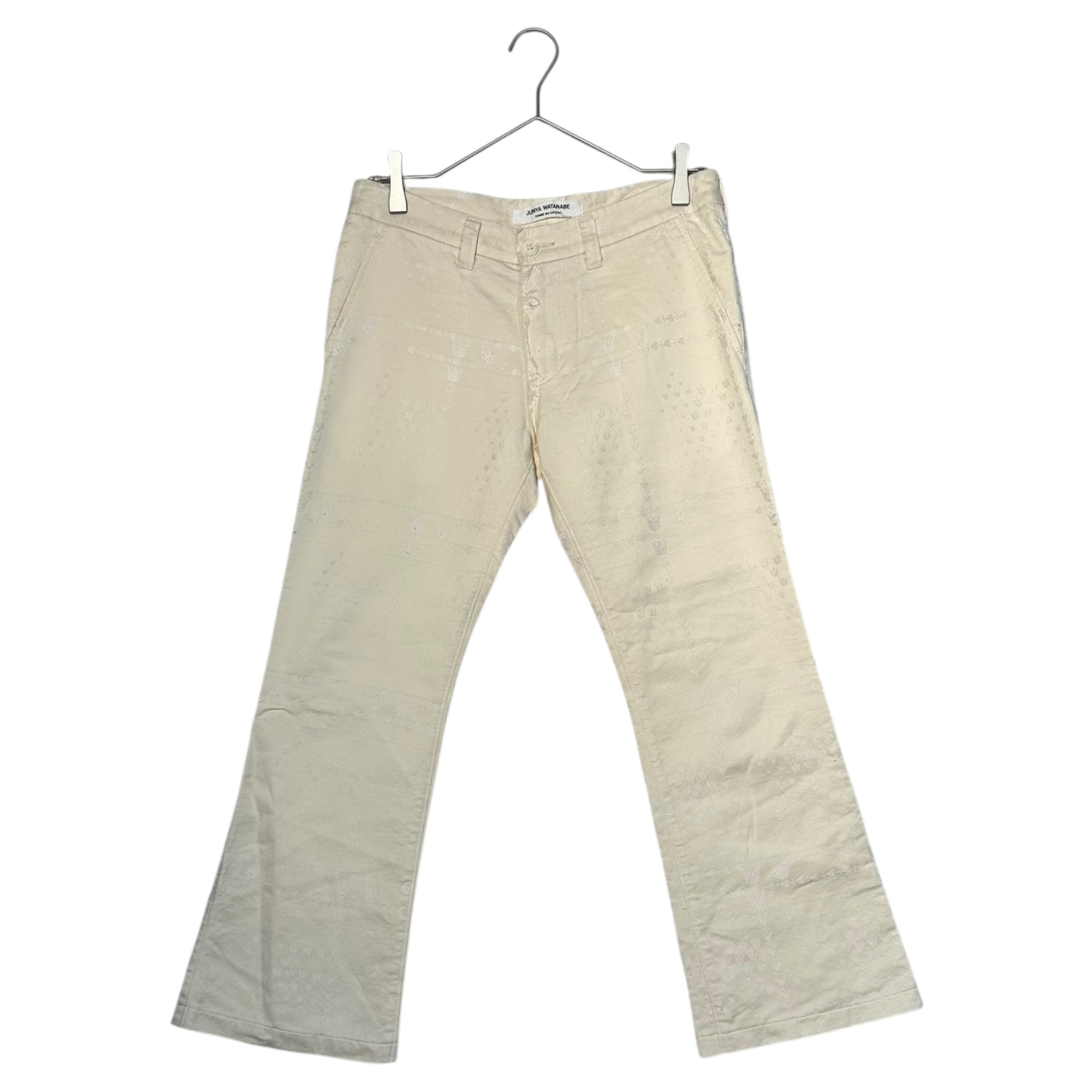 COMME des GARCONS JUNYA WATANABE(コムデギャルソンジュンヤワタナベ) Slim pants with all-over pattern 総柄 スリム パンツ 表記無(M程度) アイボリー 品質表示タグ切取
