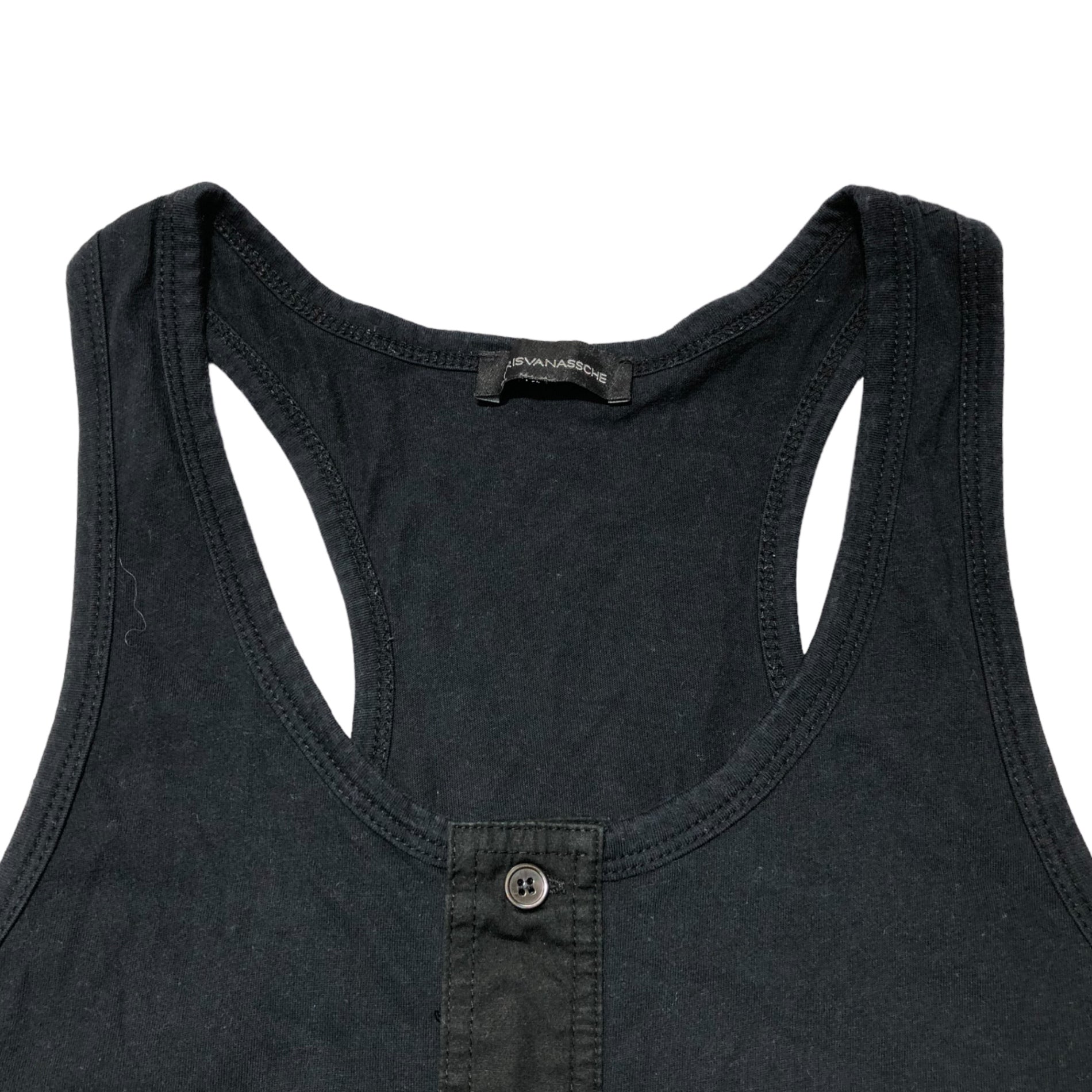 KRIS VAN ASSCHE(クリスヴァンアッシュ) 00's ヘンリーネックタンクトップ S ブラック