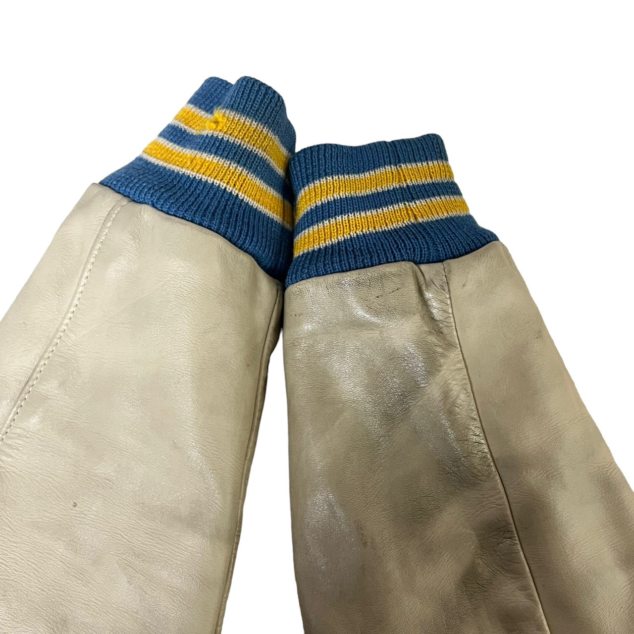 NELSON'S(ネルソンズ) 80's ヴィンテージワッペンスタジャン/スタジアムジャンパー/ブルゾン/ジャケット 42(XKサイズ程度) スカイブルー×ホワイト USA製 80年代