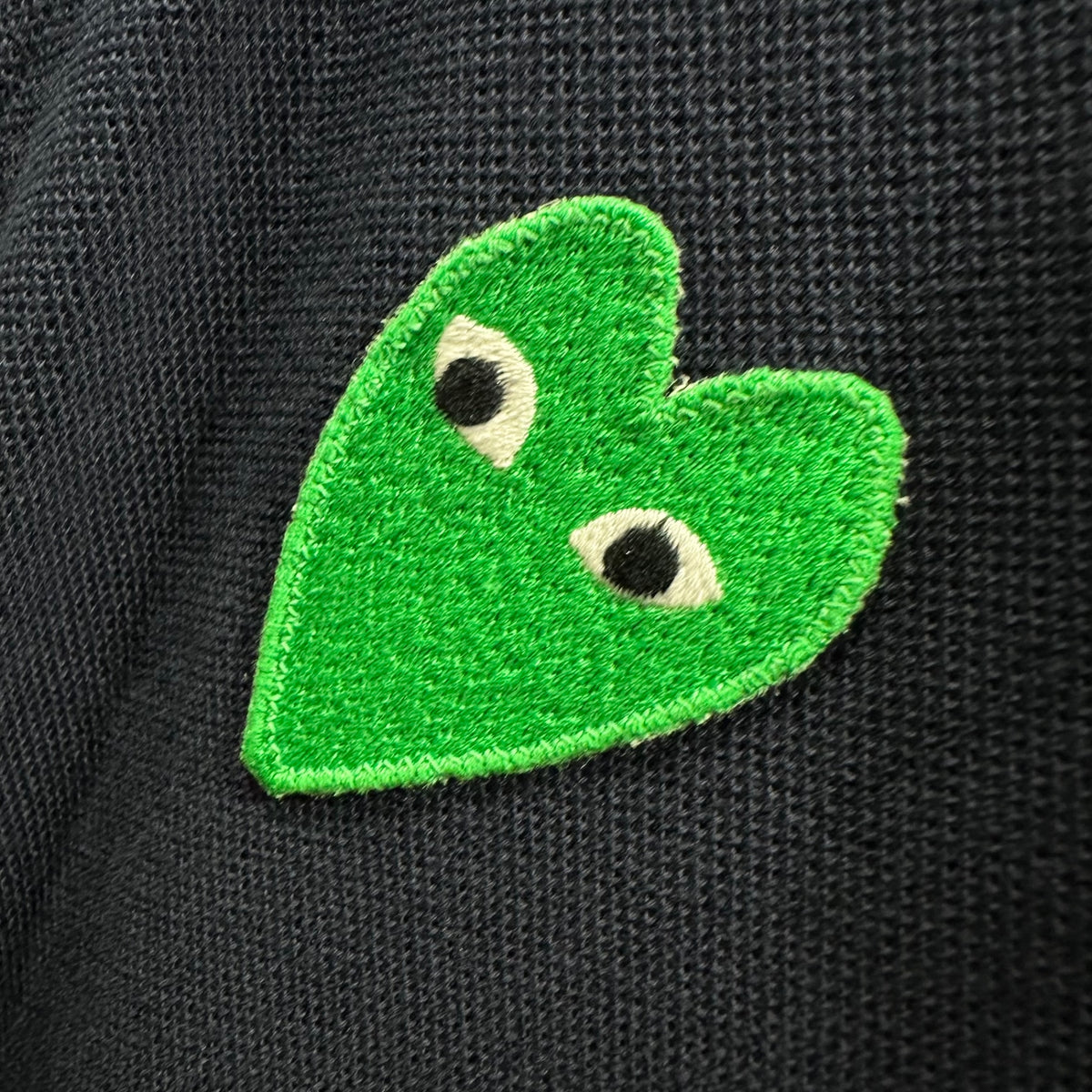 PLAY COMME des GARCONS(プレイコムデギャルソン) One-point logo patch S/S polo shirt ワンポイント ワッペン ロゴ 半袖 ポロシャツ AZ-T045 S ダークネイビー×グリーン AD2006