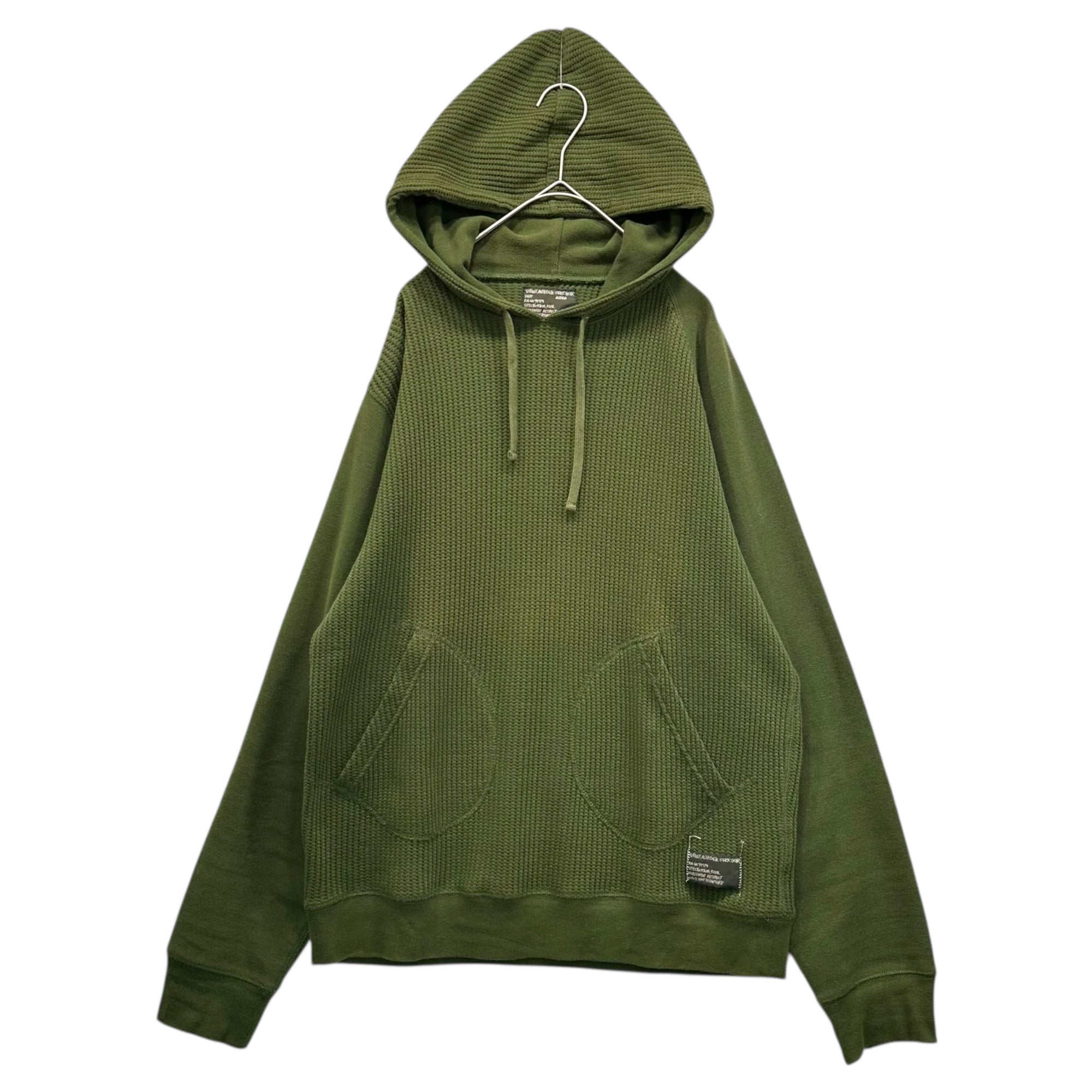 STUSSY(ステューシー) AUTHENTIC OUTER GEAR Waffle Pullover Hoodie ワッフル プルオーバー パーカー M オリーブ
